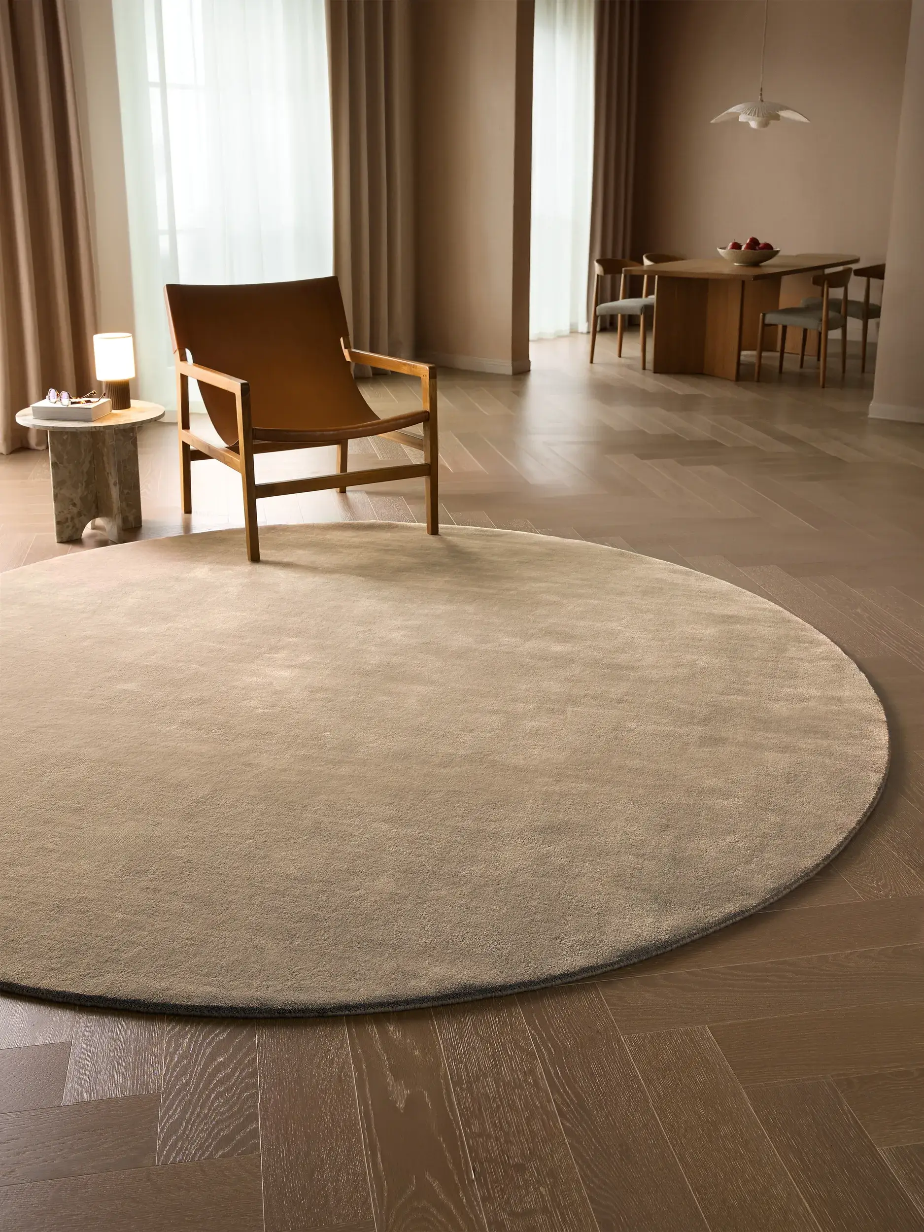 Teppich Mono aus 100% Wolle (aus Neuseeland) in Beige von benuta Finest