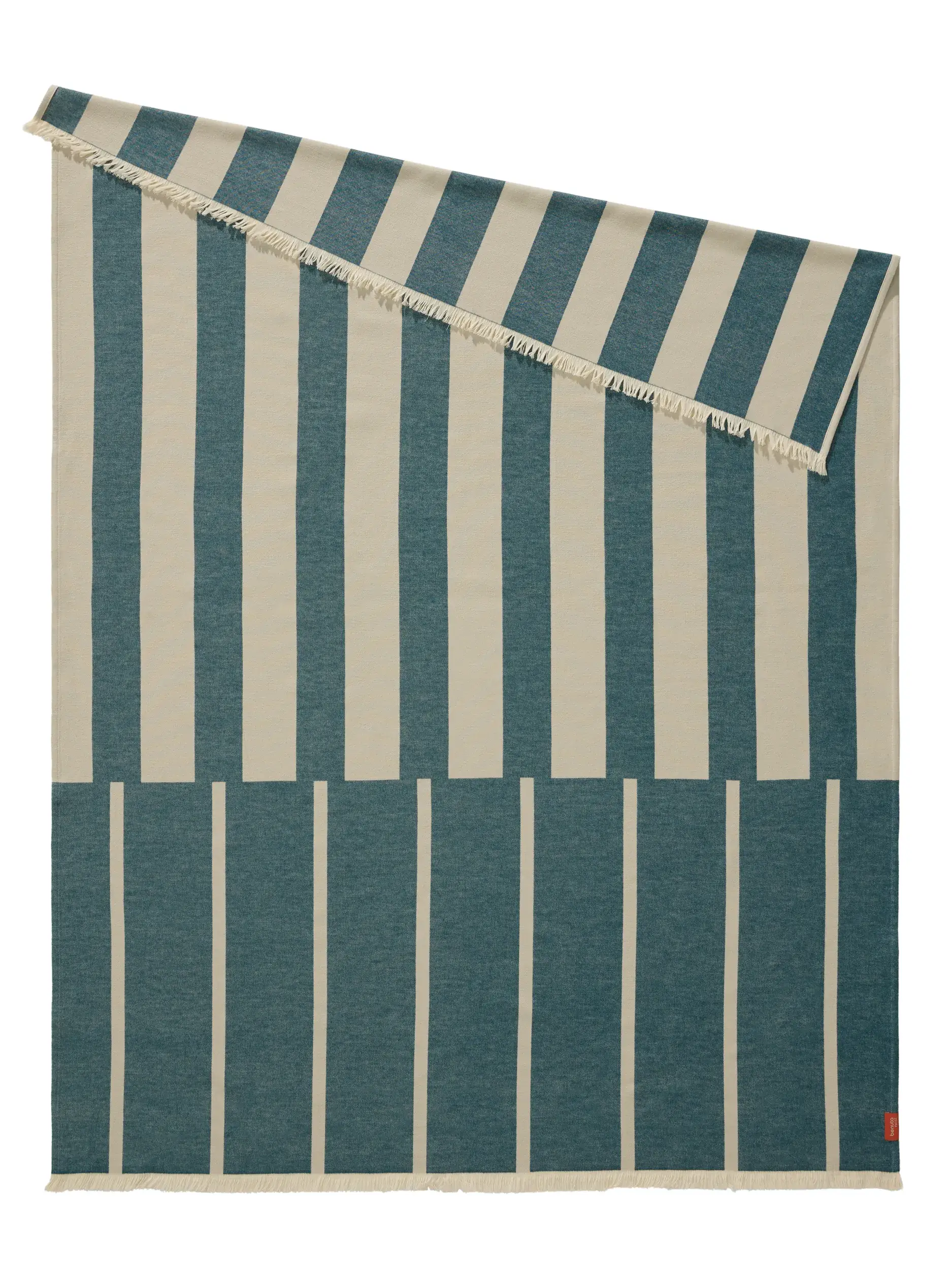 Cotton Blanket Reed Petrol by benuta Nest