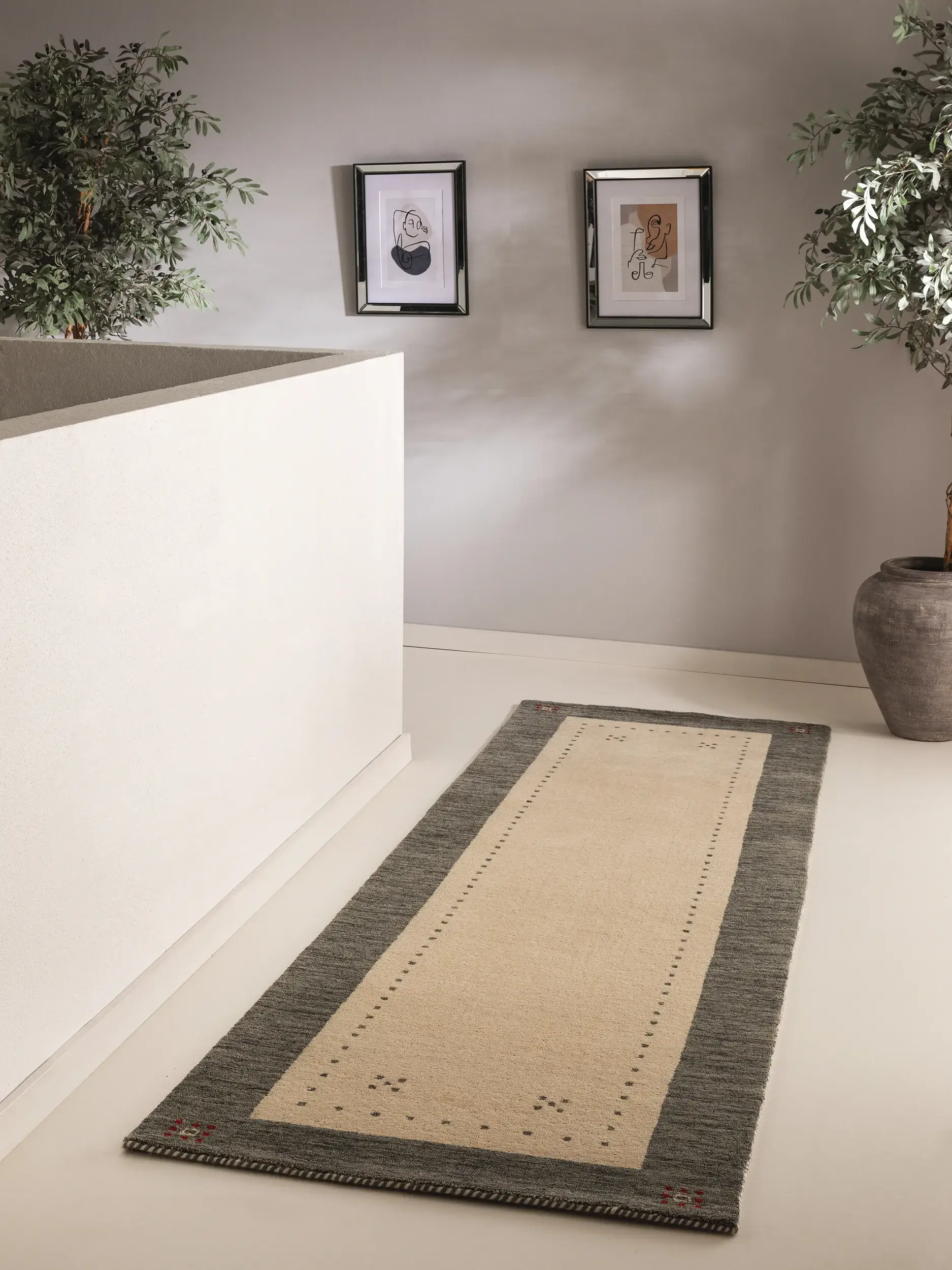 Rug made of 100% Wool in Beige with a 100% Wool high pile by benuta Nest