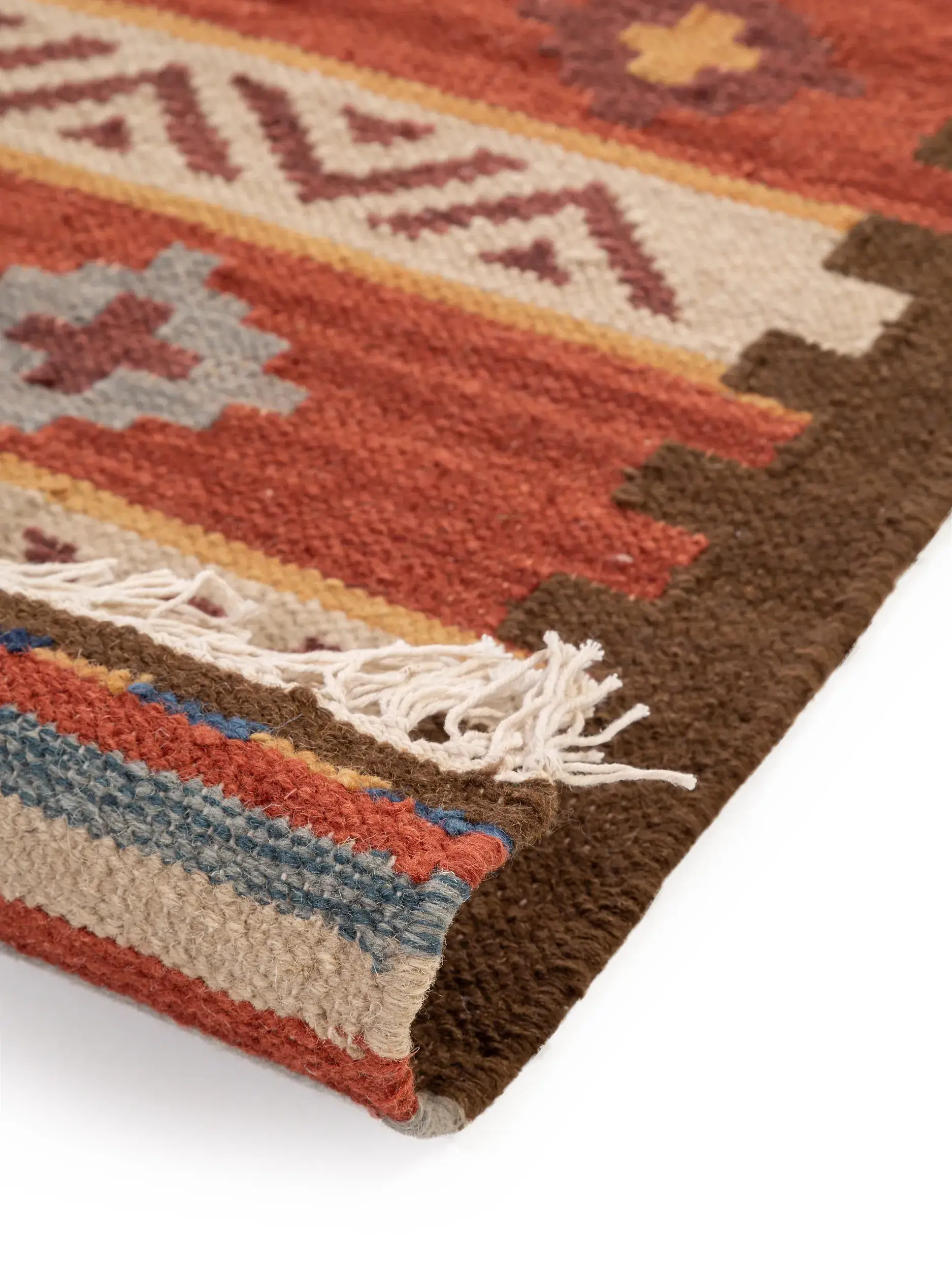 Teppich aus 90% Wolle, 10% Baumwolle in Multicolor mit 90% Wolle, 10% Baumwolle hohem Flor von benuta Pure