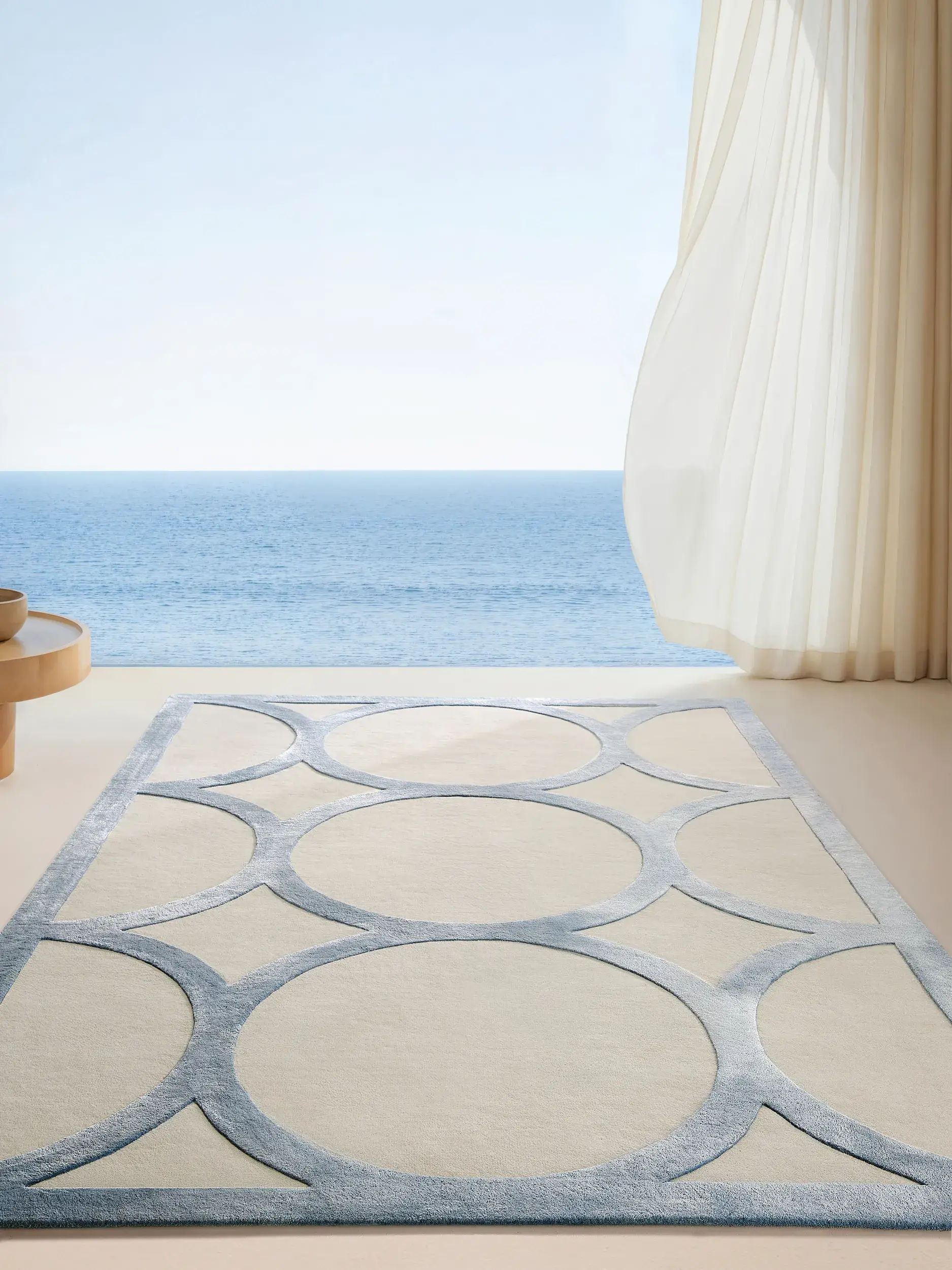 Tapete Maxim de 65% Lã, 35% Lyocell (TENCEL™) em Bege da benuta Finest