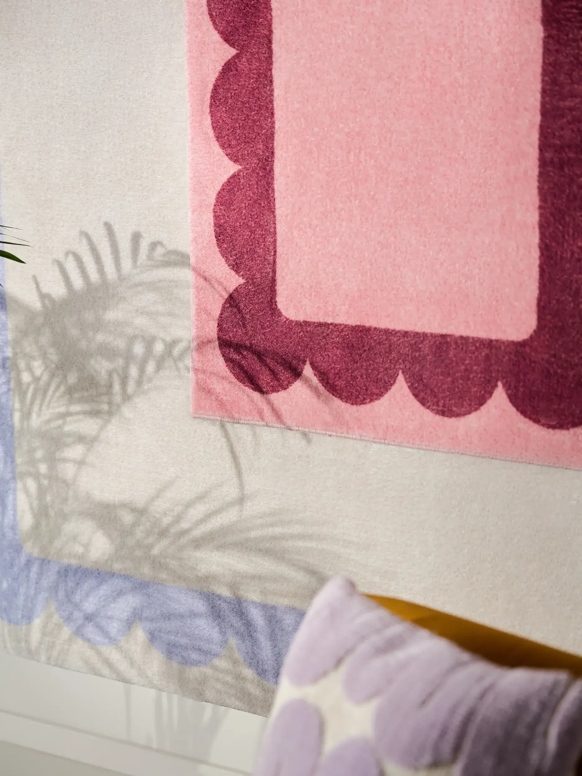 Rug made of 100% Polyester in Pink with a 100% Polyester high pile by benuta Pop