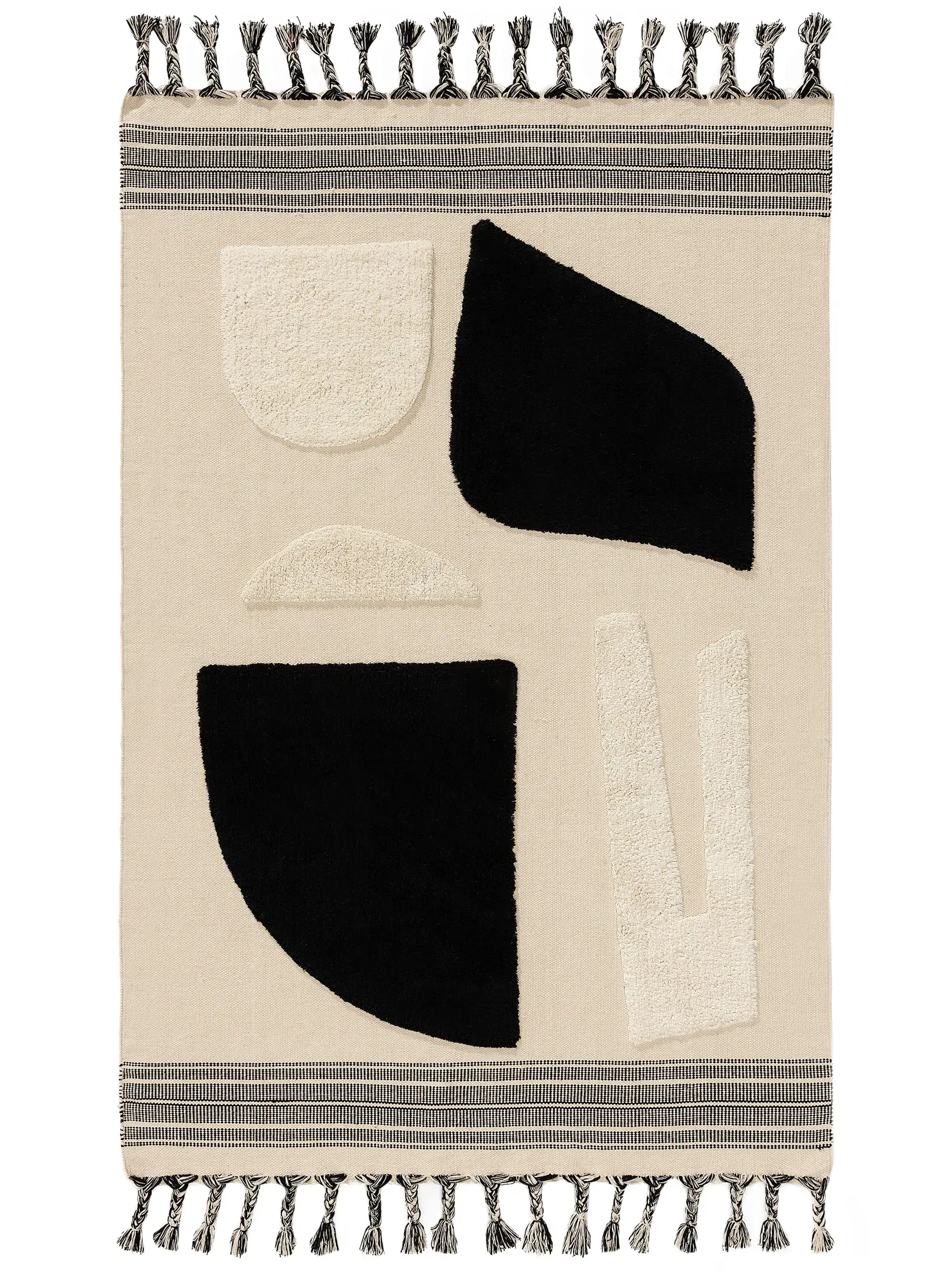 Baumwollteppich Gibson Schwarz/Weiß von 