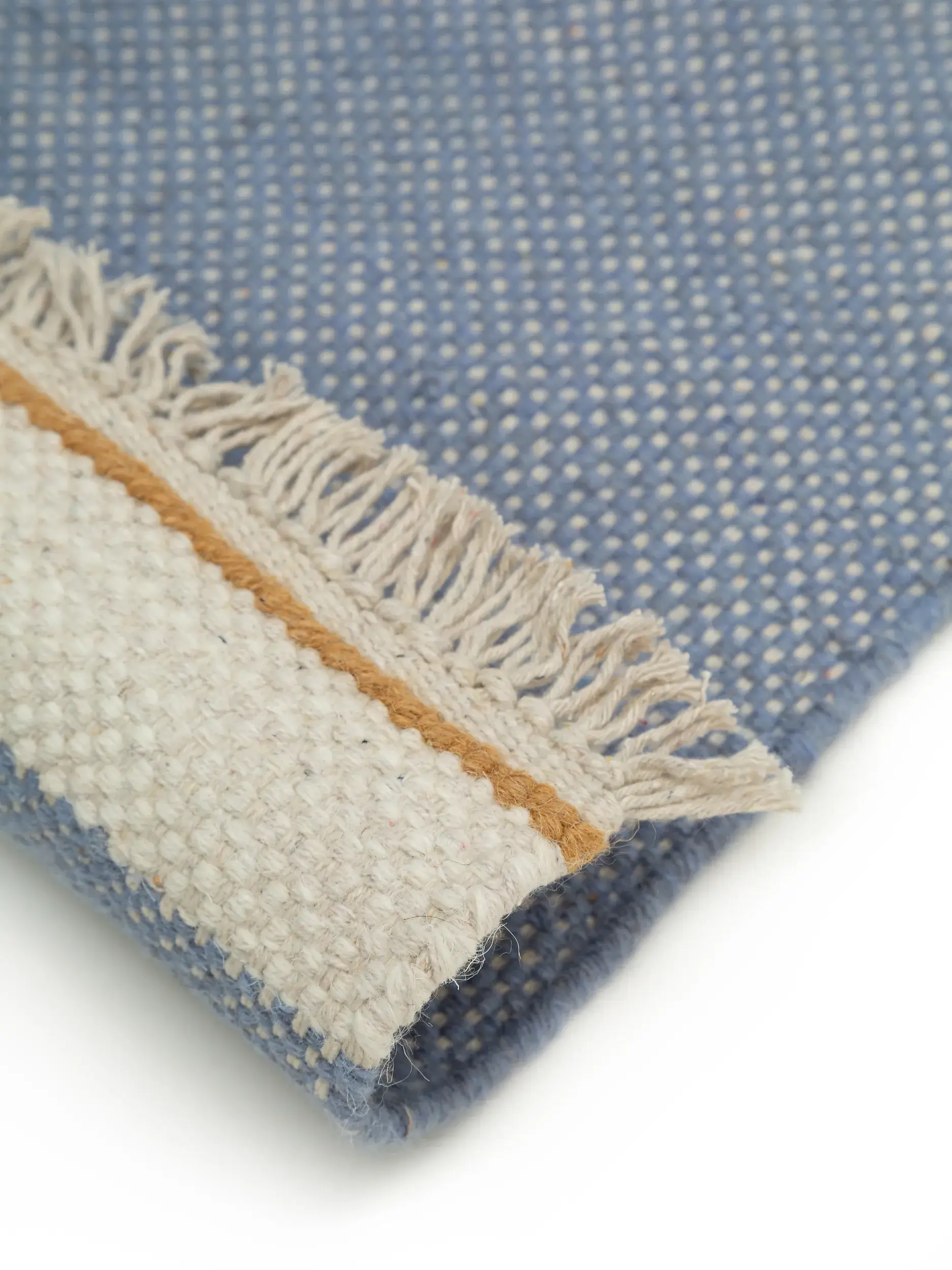 Teppich aus 60% Wolle, 40% Baumwolle in Blau mit 60% Wolle, 40% Baumwolle hohem Flor von benuta Pop
