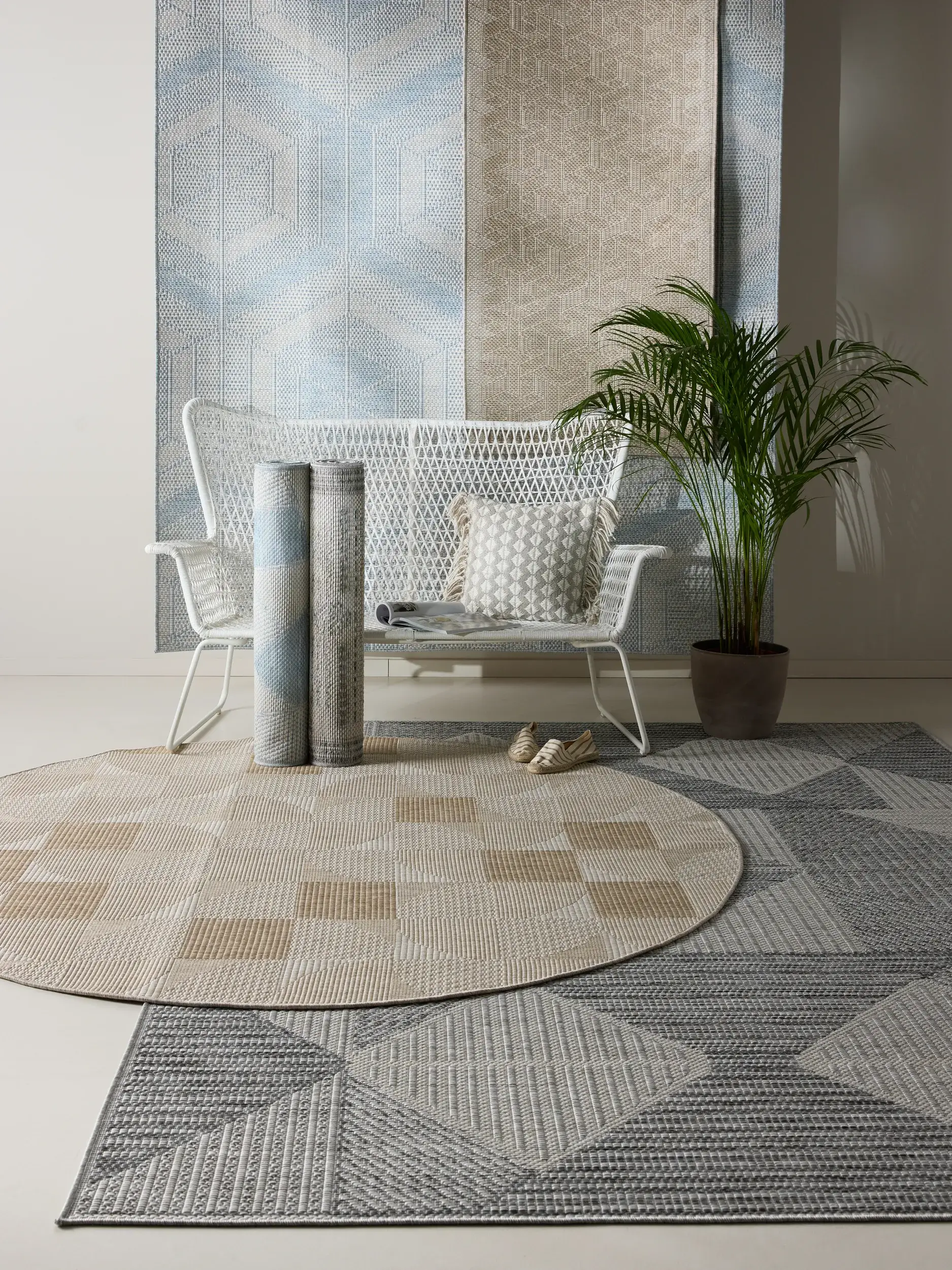 Teppich aus 100% Polypropylen in Blau mit 100% Polypropylen hohem Flor von benuta Nest