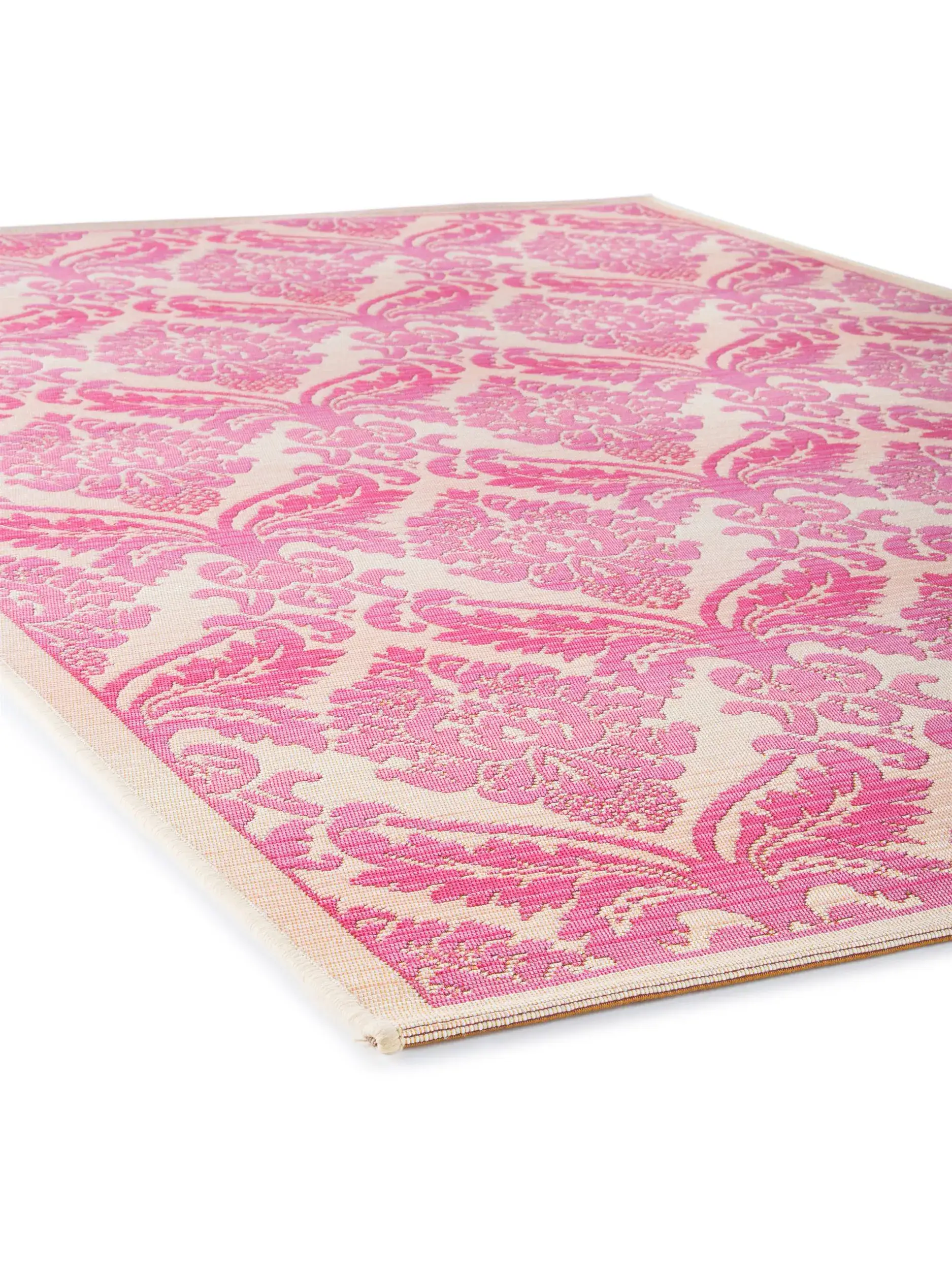 Rug made of 76% Polypropylen, 23% Polyester, 1% Latex in Pink with a 76% Polypropylen, 23% Polyester, 1% Latex high pile by benuta