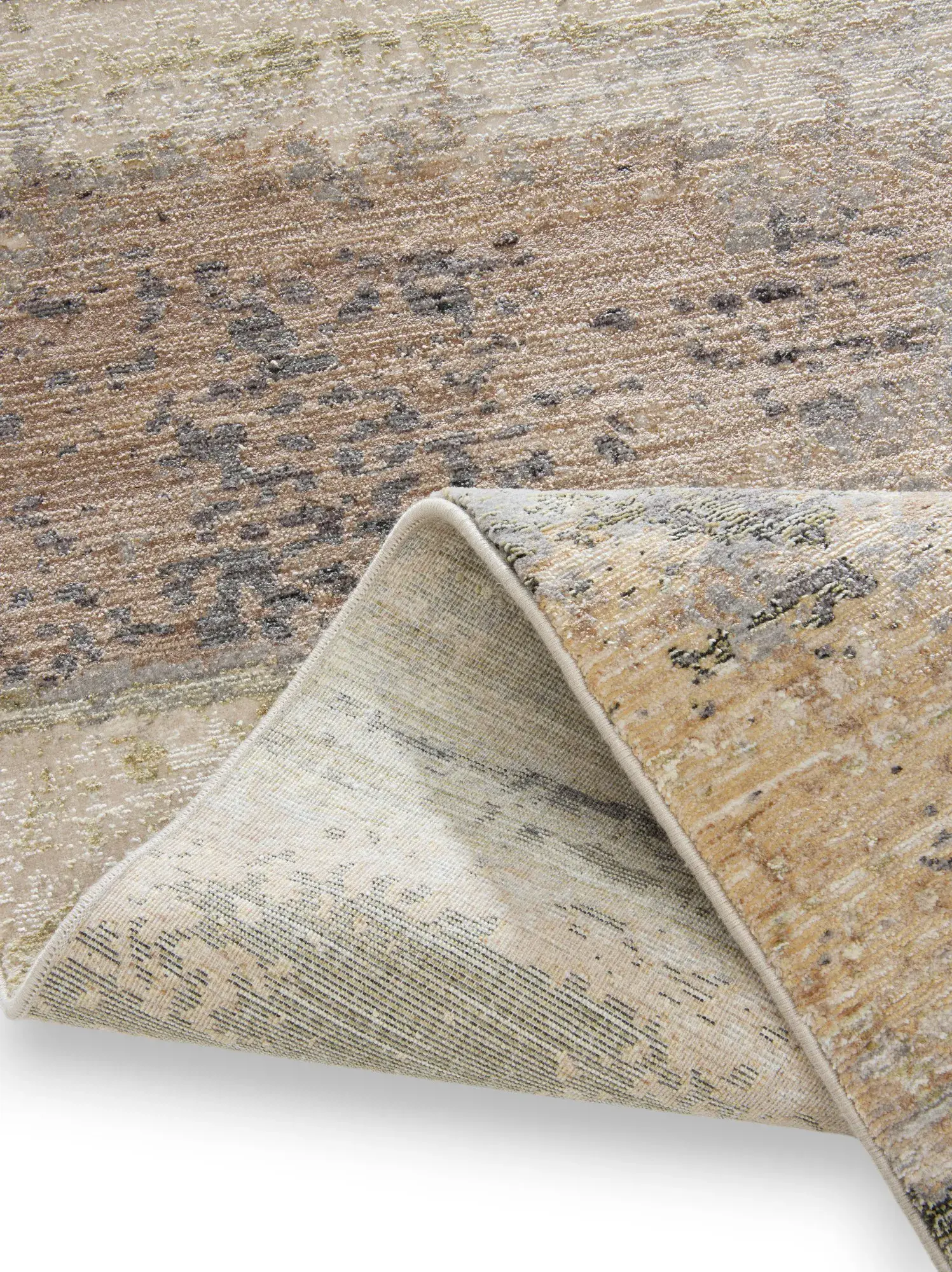 Tapis Nero en 85% Polyester, 15% Viscose en Beige de benuta Finest