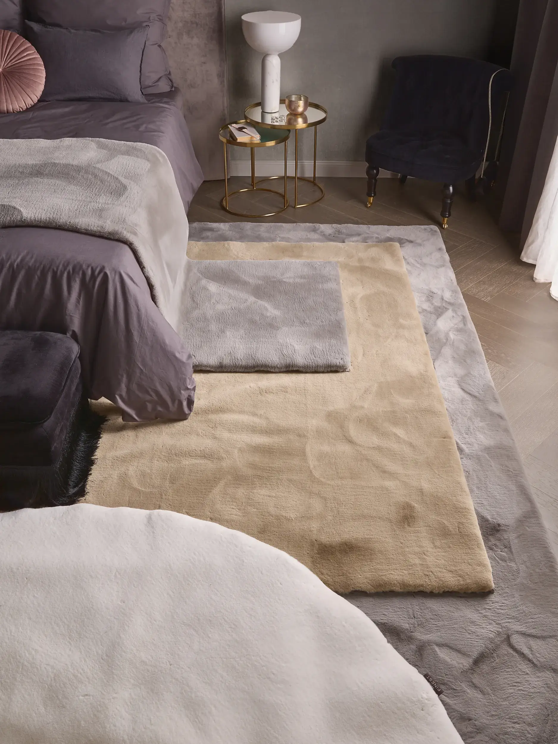 Matta Fine av 100% Polyester i Beige från benuta Finest