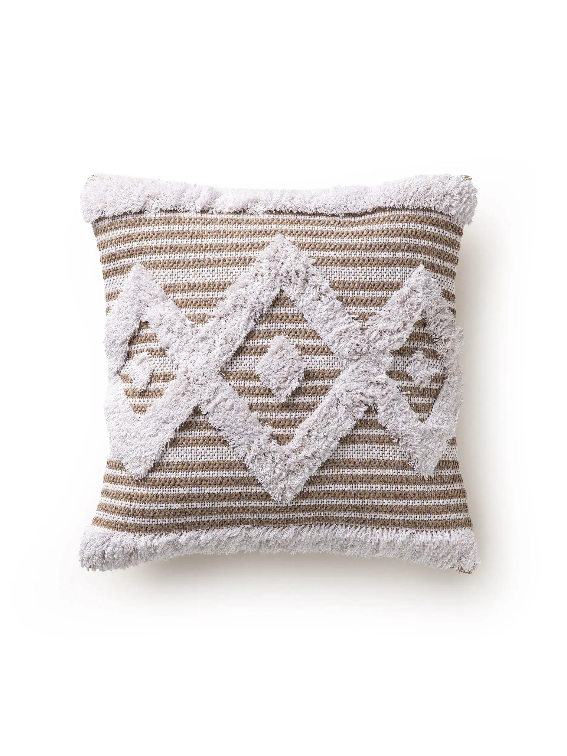 Kissenbezug Lundi Taupe im Design Geometrisch aus 100% Baumwolle von benuta Pop
