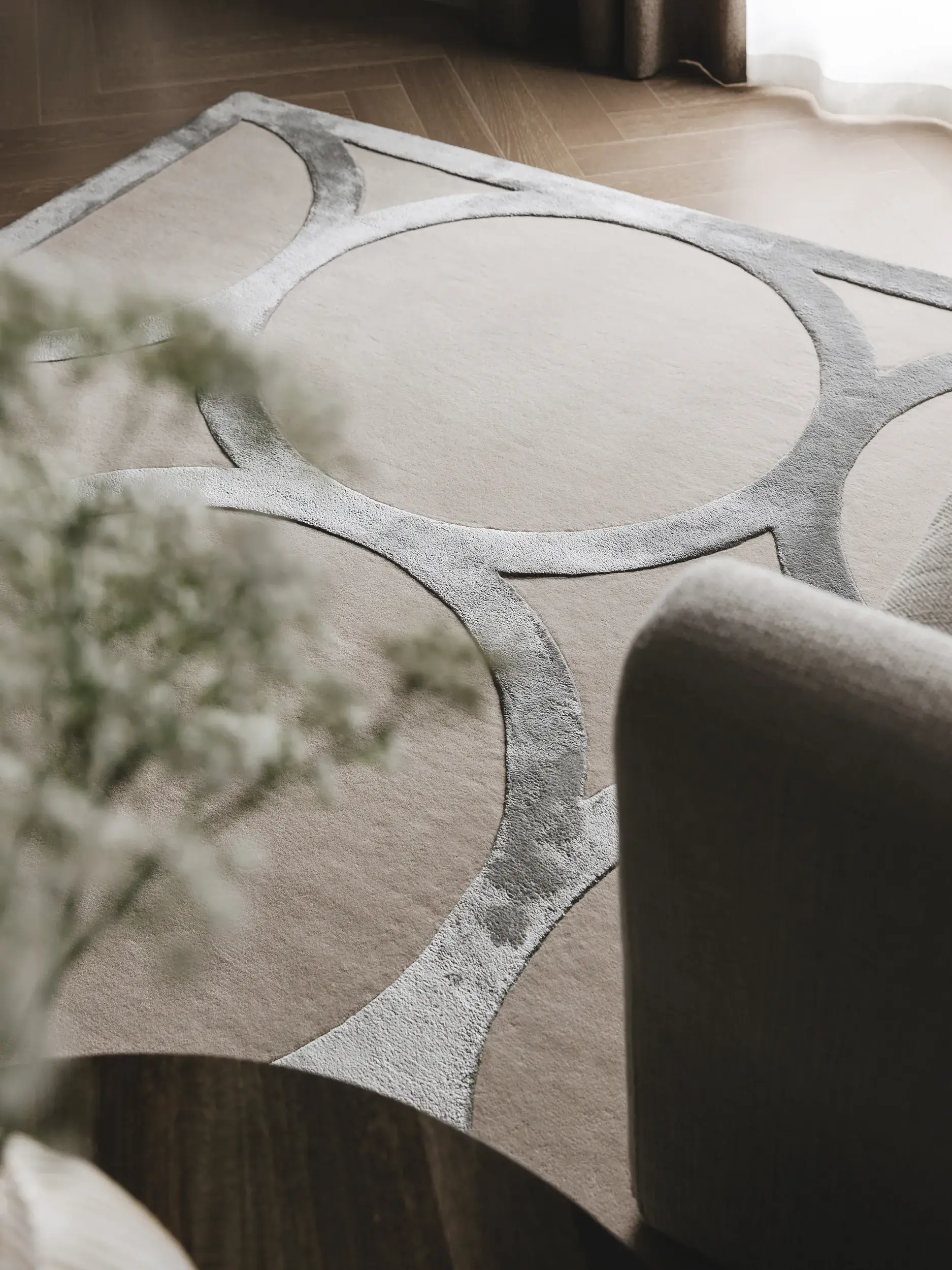 Tapis en 65% Laine, 35% Lyocell (Tencel™) en Beige avec une pile de 65% Laine, 35% Lyocell (Tencel™) de hauteur de benuta Finest