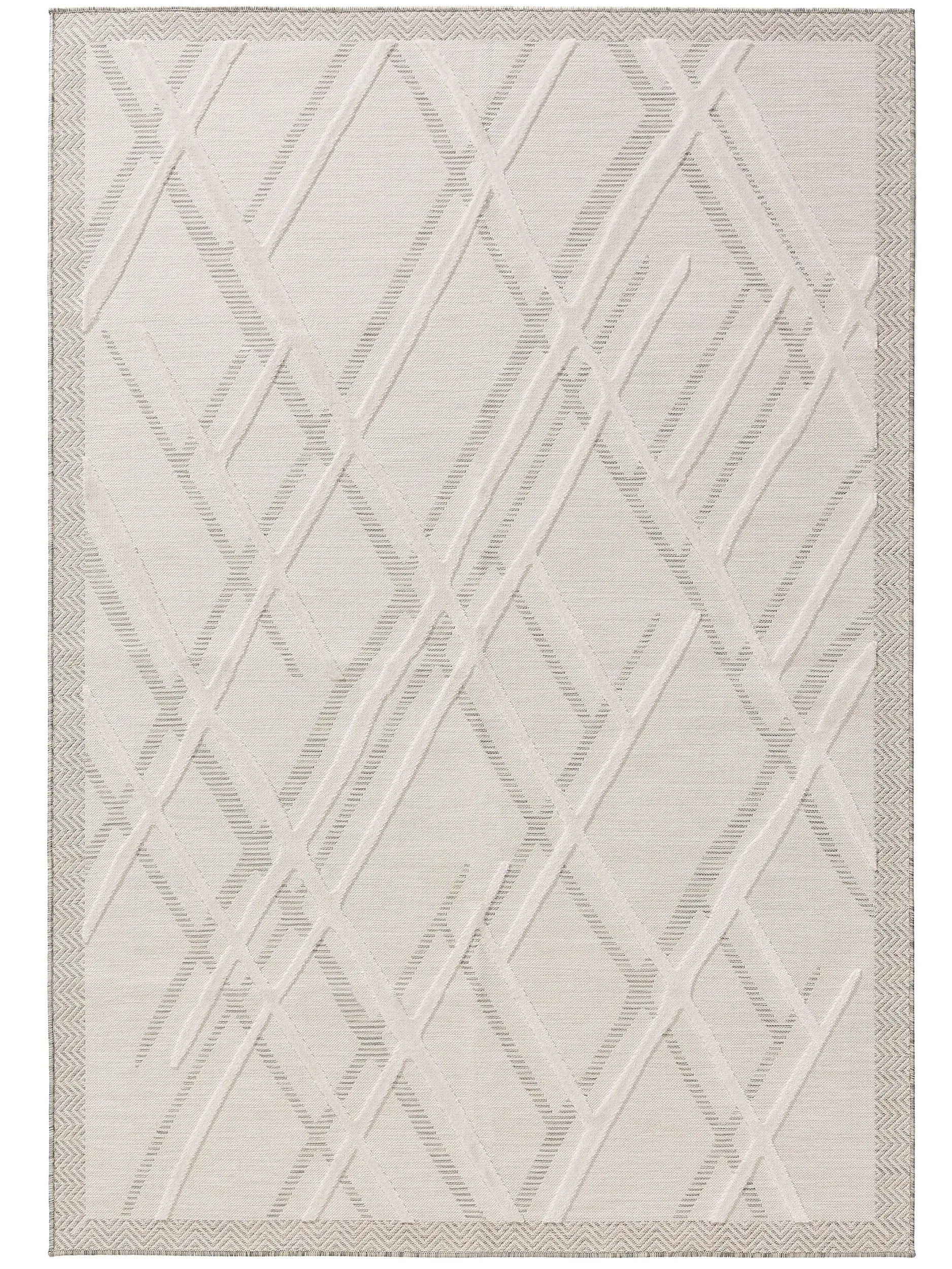 Teppich aus 100% Polypropylen in Weiß mit 100% Polypropylen hohem Flor von benuta Basic