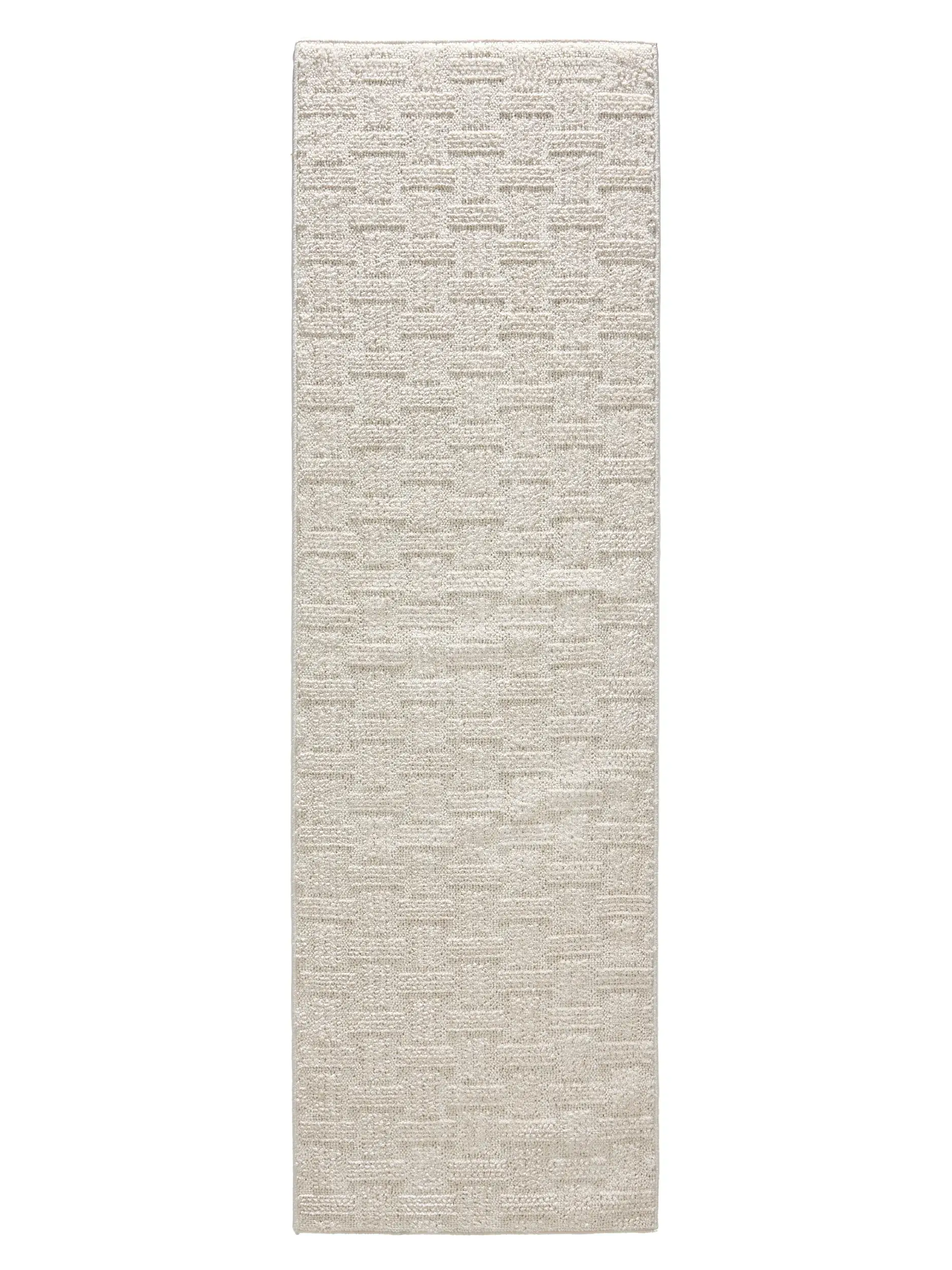 Teppich aus 100% Polyester in Weiß mit 100% Polyester hohem Flor von benuta Nest