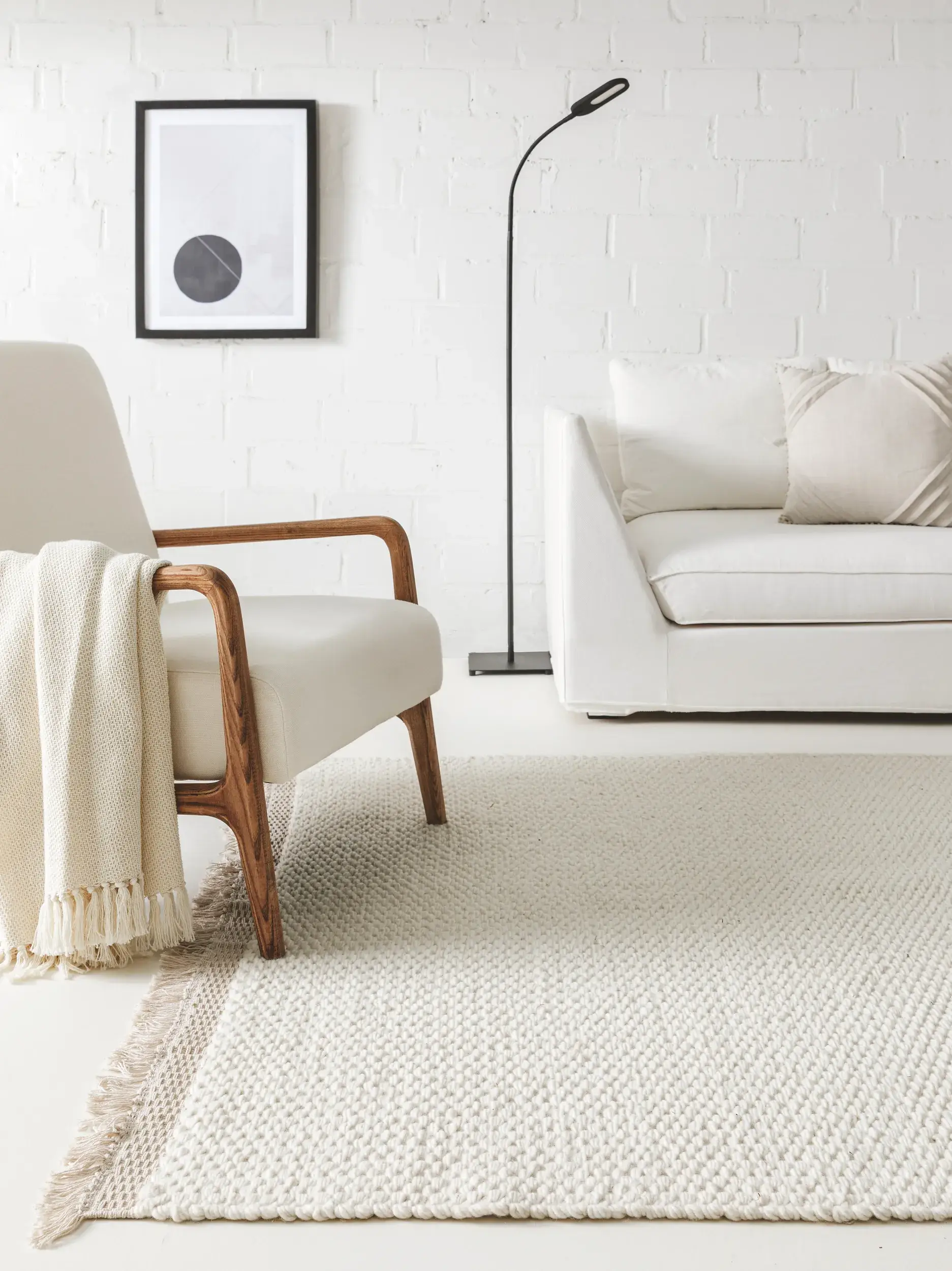 Tapis en 40 % Laine, 30 % Coton, 30 % Viscose en Beige avec une pile de 40 % Laine, 30 % Coton, 30 % Viscose de hauteur de benuta pure