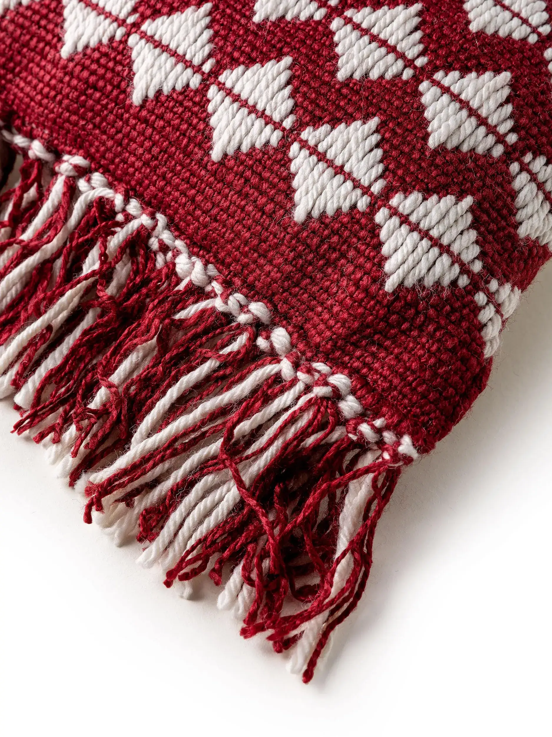 In- & Outdoor Kissen Morty Rot im Design Geometrisch aus 100% Polyester (recyceltes PET) von benuta Pure