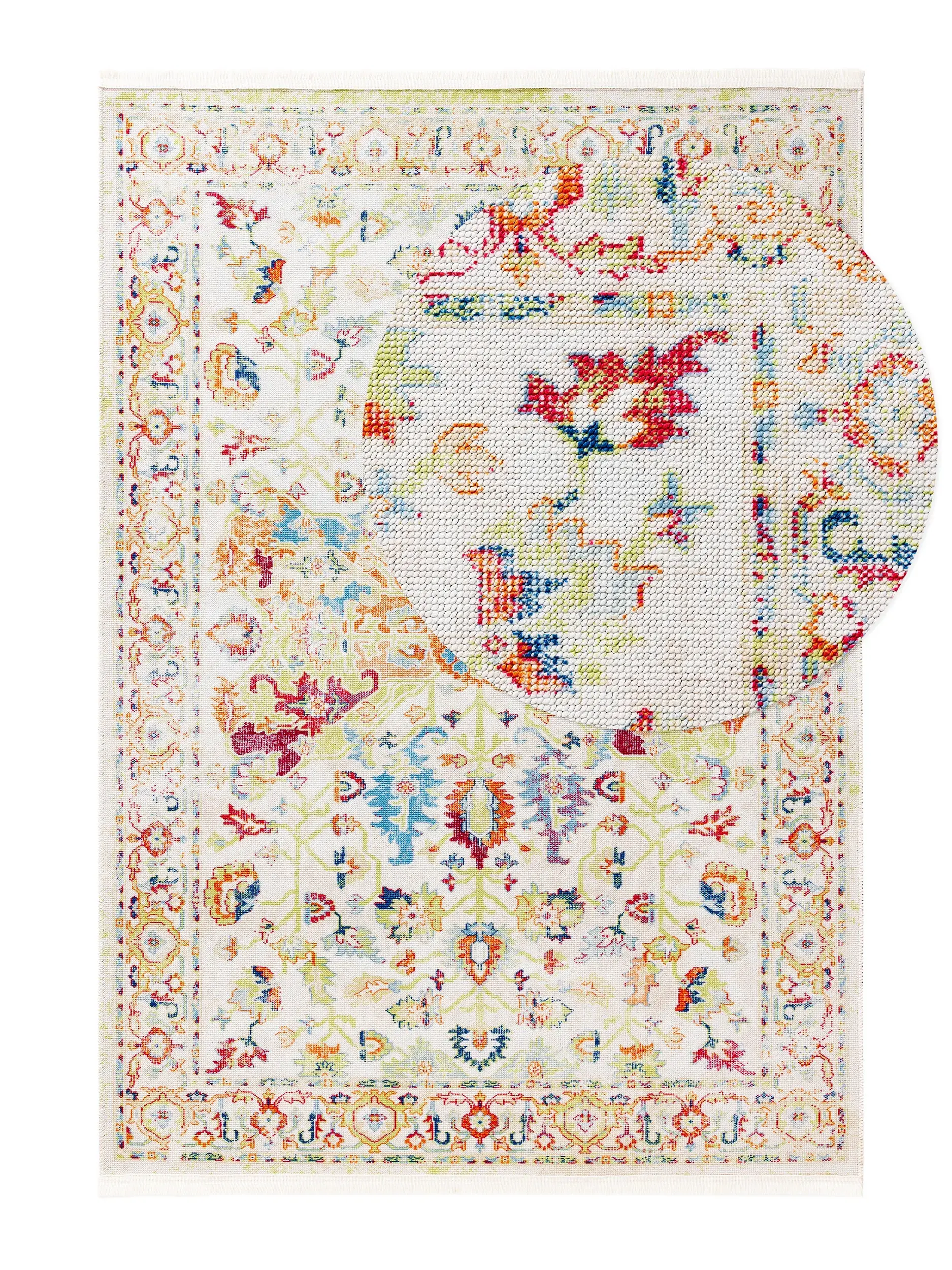 Teppich aus 70% Polyester, 30% Baumwolle in Multicolor mit 70% Polyester, 30% Baumwolle hohem Flor von benuta Pop