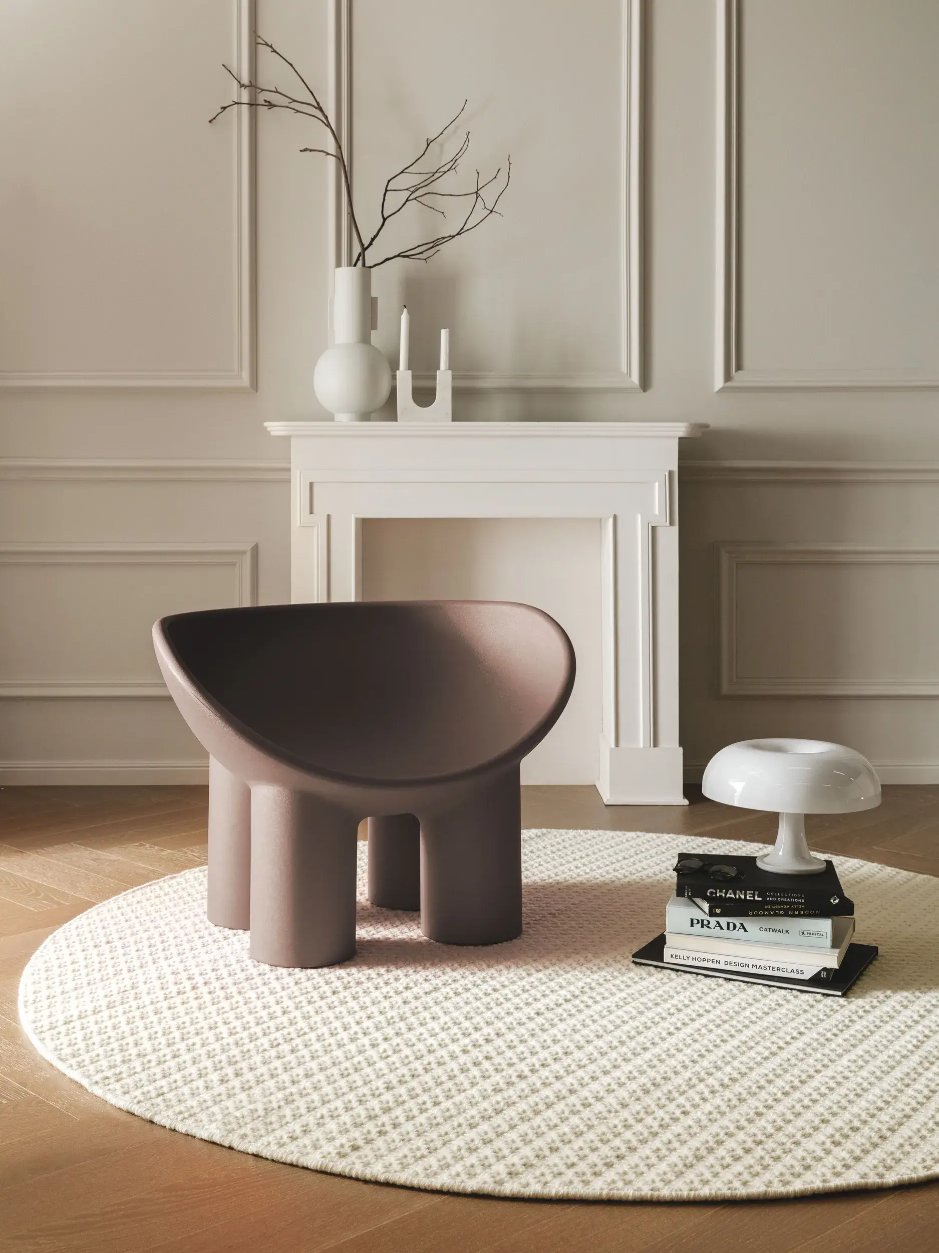Teppich aus 100% Wolle (aus Neuseeland) in Beige mit 100% Wolle (aus Neuseeland) hohem Flor von benuta Finest