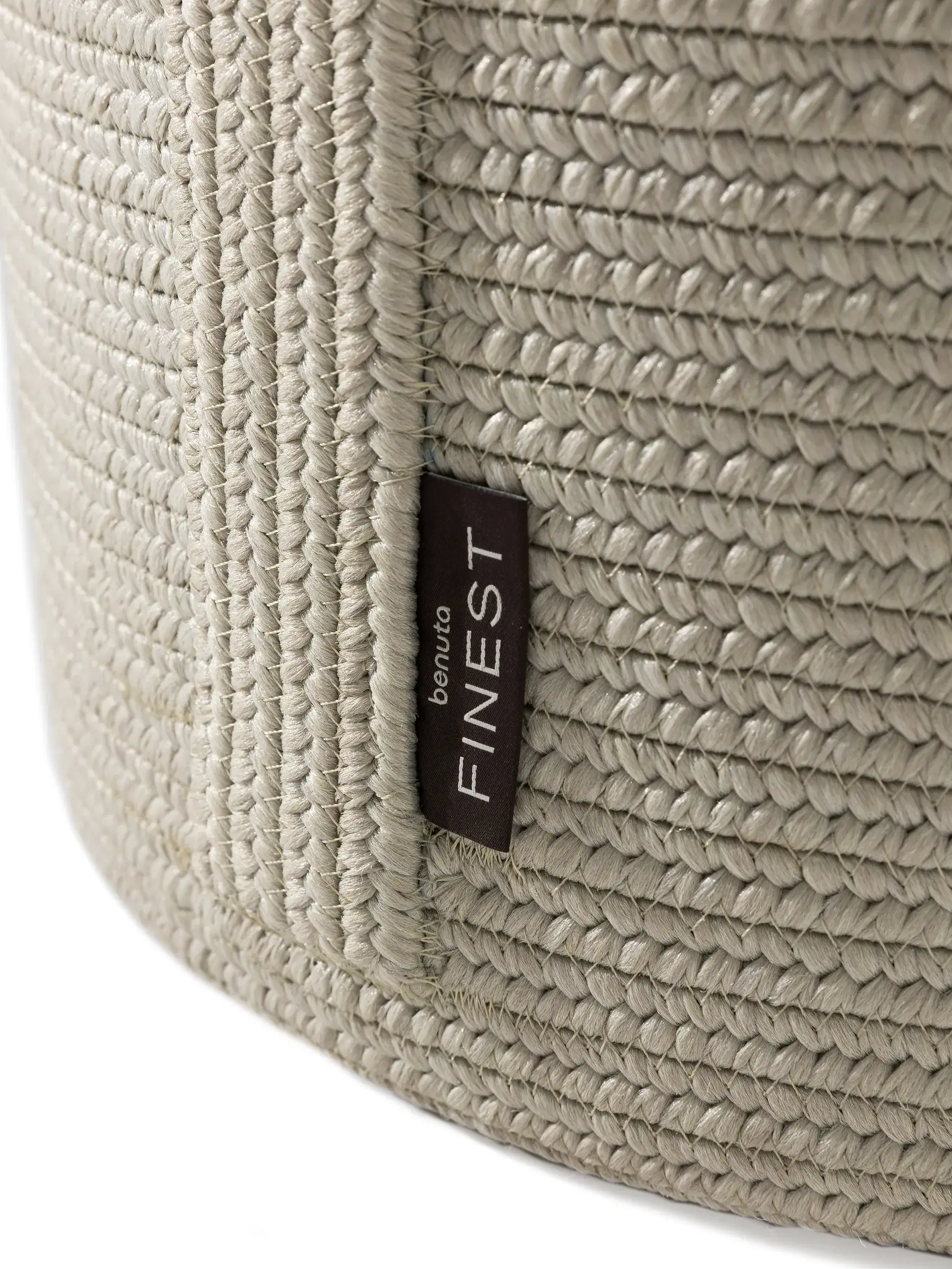 In- & Outdoor Pouf Noe Hellgrau com design Einfarbig em 100% polypropylen da benuta Finest