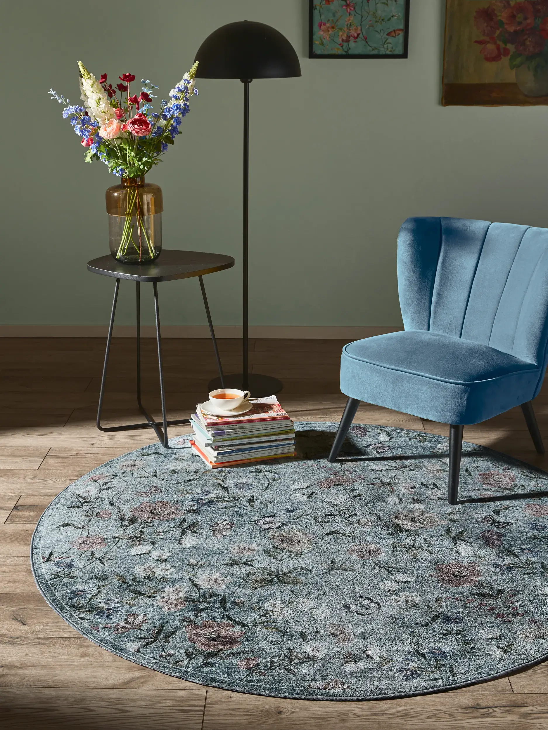 Rug made of 100% Polyester in Multicolor with a 100% Polyester high pile by benuta Nest