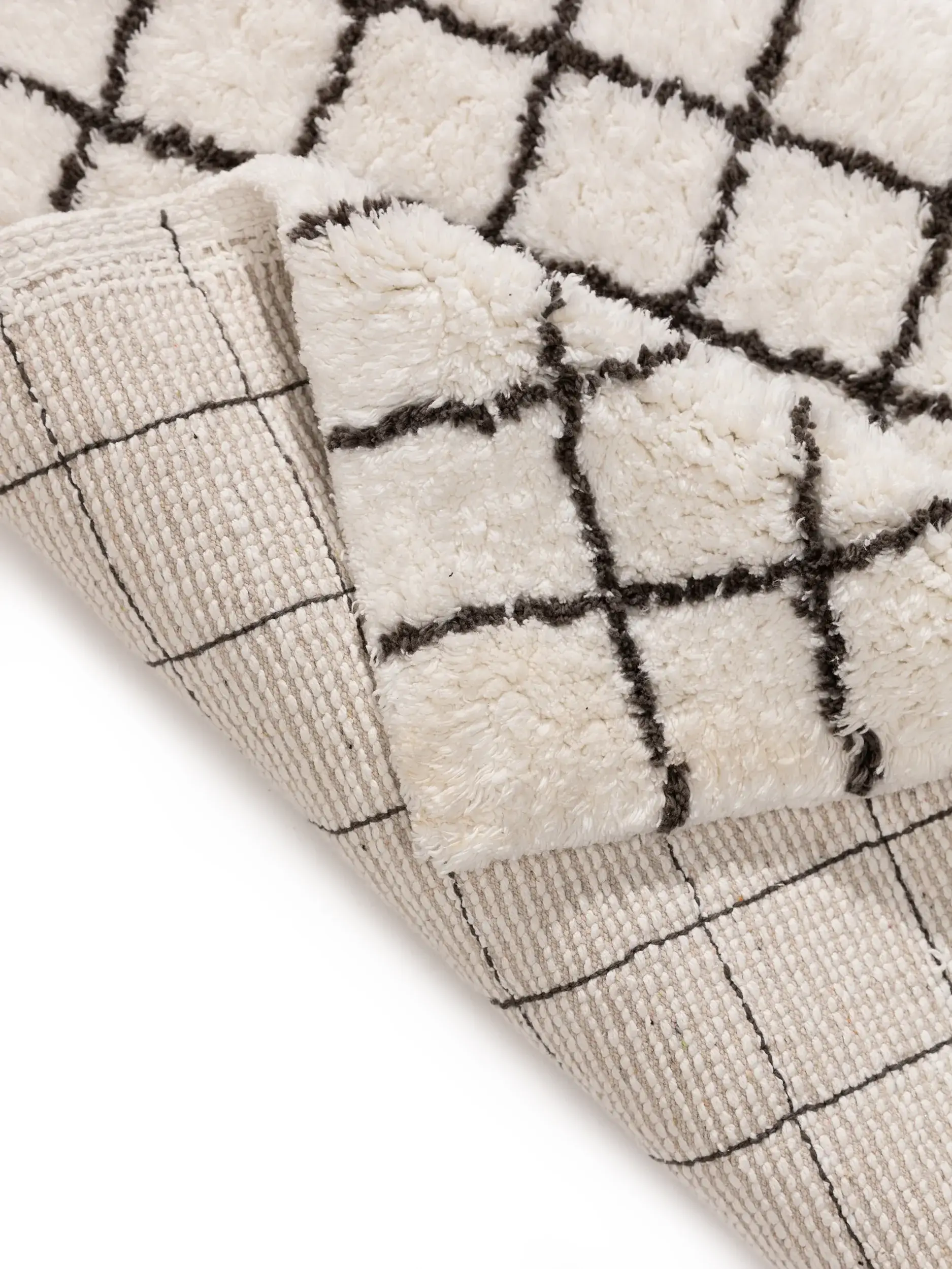 Badematte Wavu Weiß i Abstrakt-design laget av 100% Baumwolle fra benuta Nest