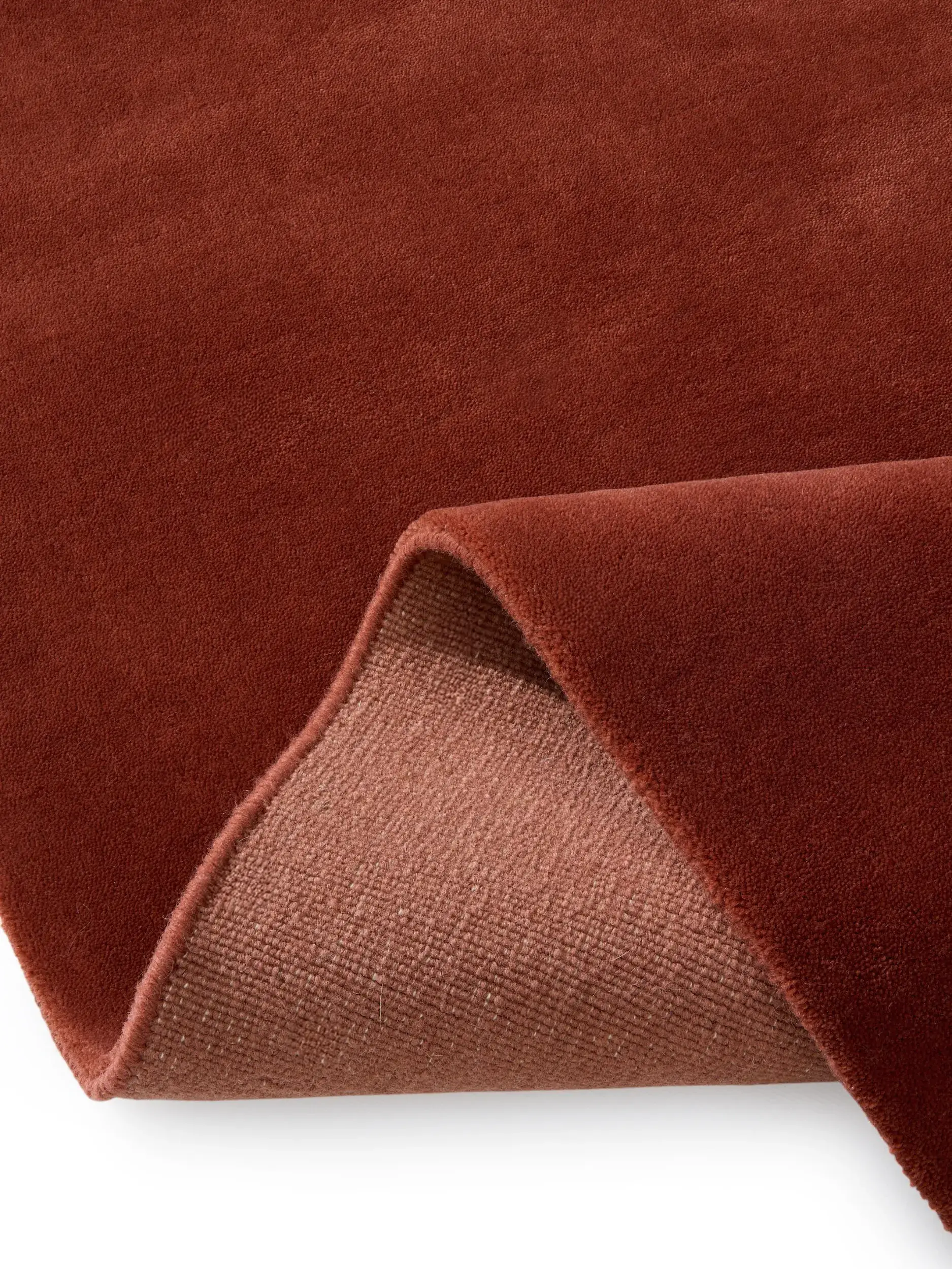 Teppich Mono aus 100% Wolle (aus Neuseeland) in Rot von benuta Finest