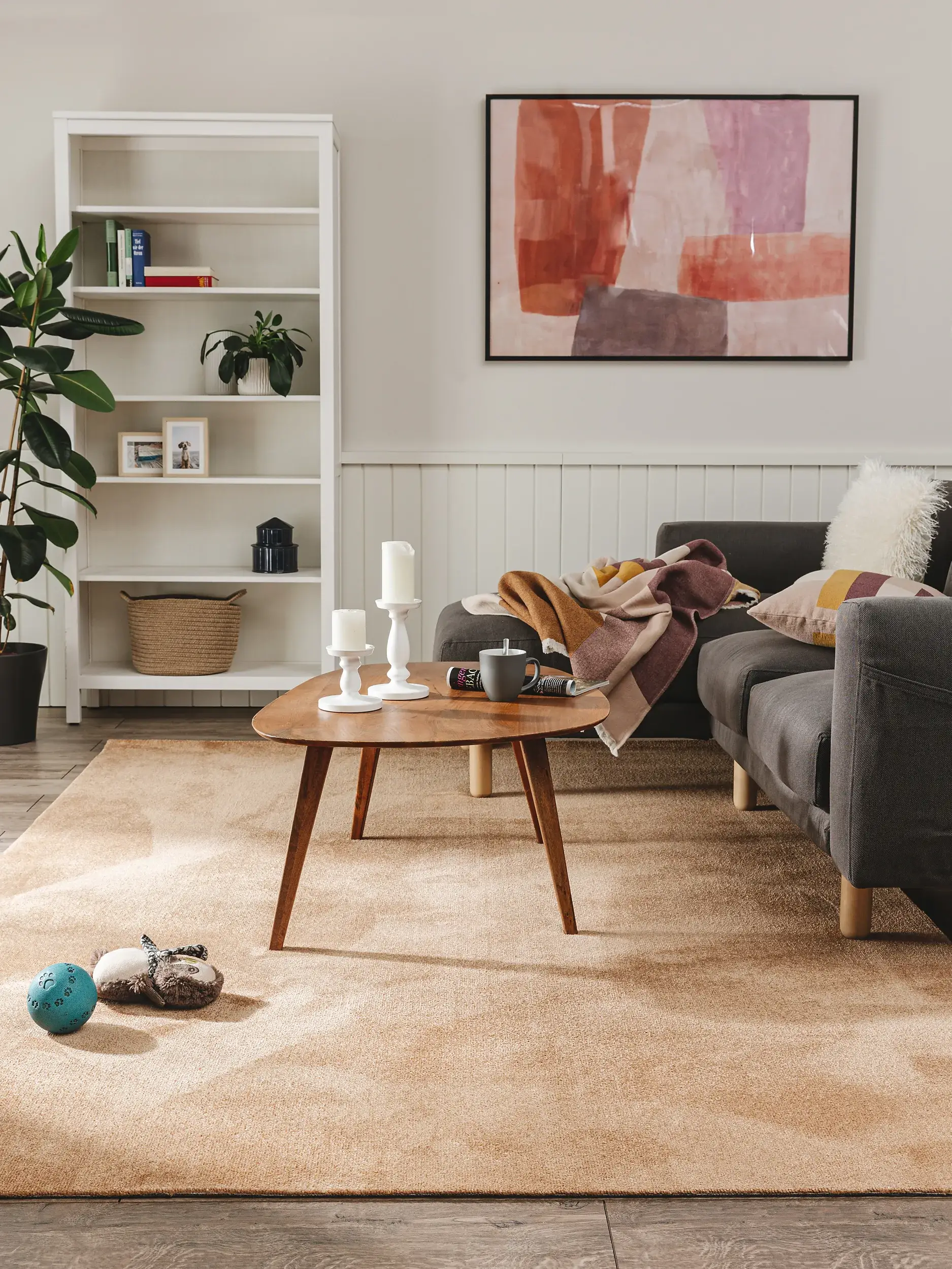 Teppich aus 100% Polypropylen in Braun mit 100% Polypropylen hohem Flor von benuta Nest