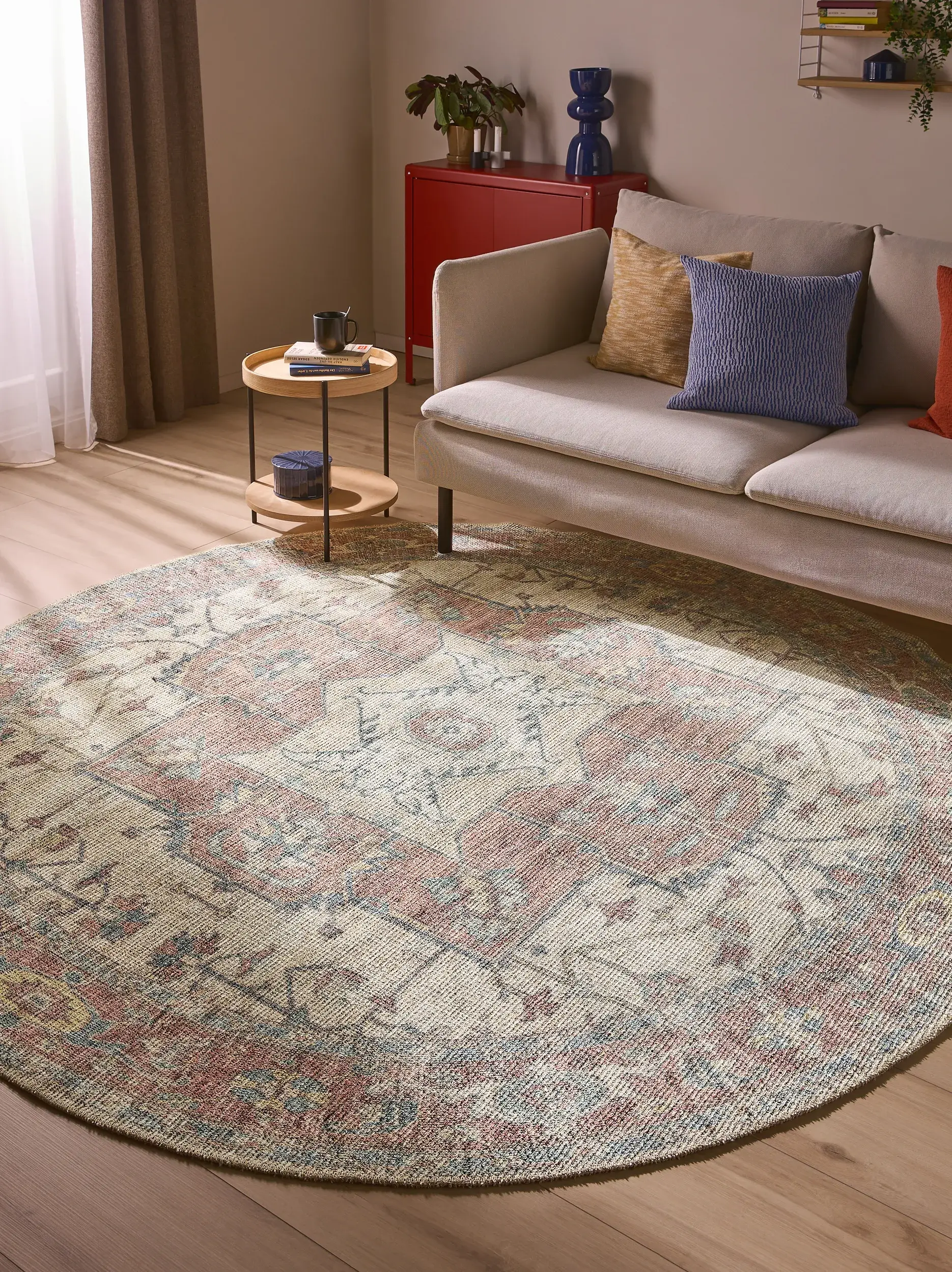 Rug made of 50% Polyester, 50% Polycotton in Beige with a 50% Polyester, 50% Polycotton high pile by benuta Nest
