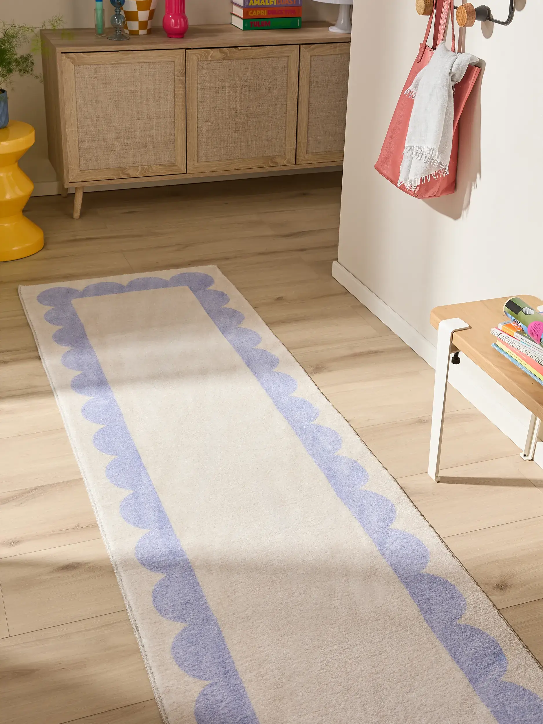 Rug made of 100% Polyester in Purple with a 100% Polyester high pile by benuta Pop