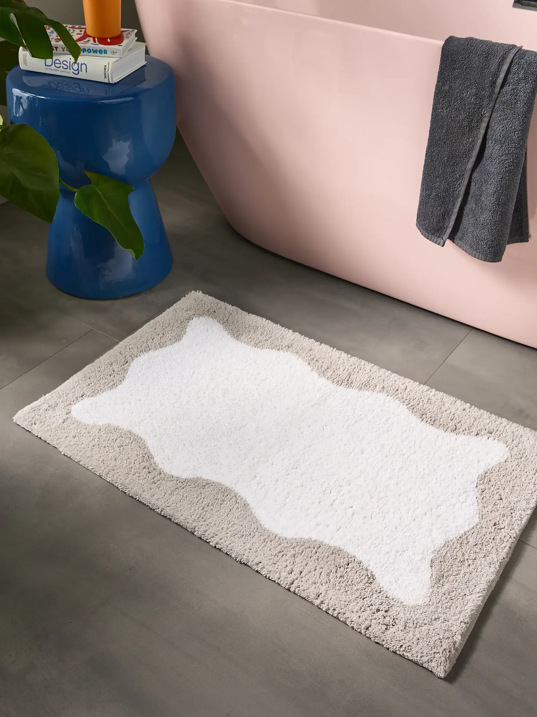 Tappeto da bagno Cara Grigio/Bianco di benuta POP