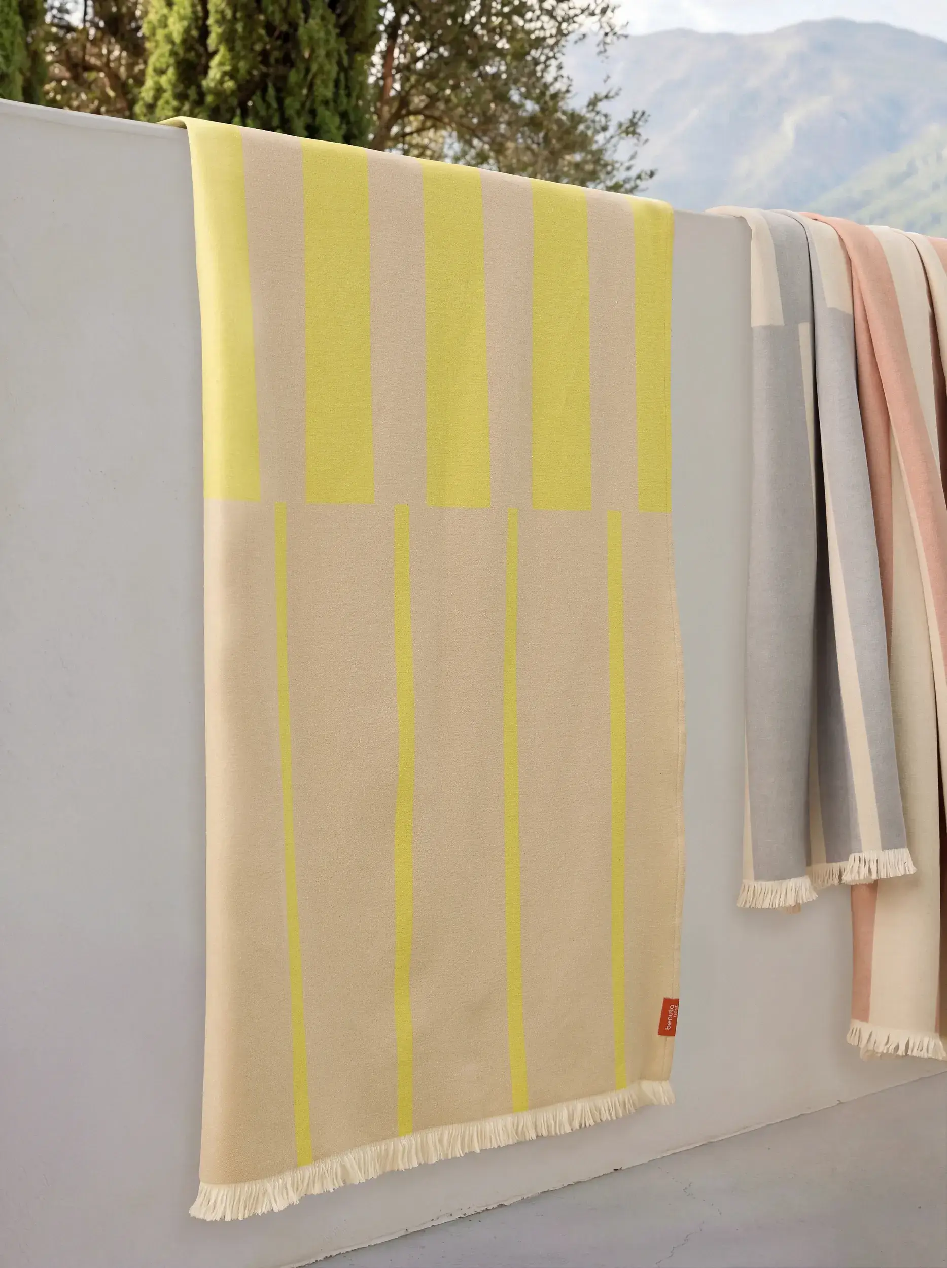 Baumwolldecke Reed Gelb von benuta Nest