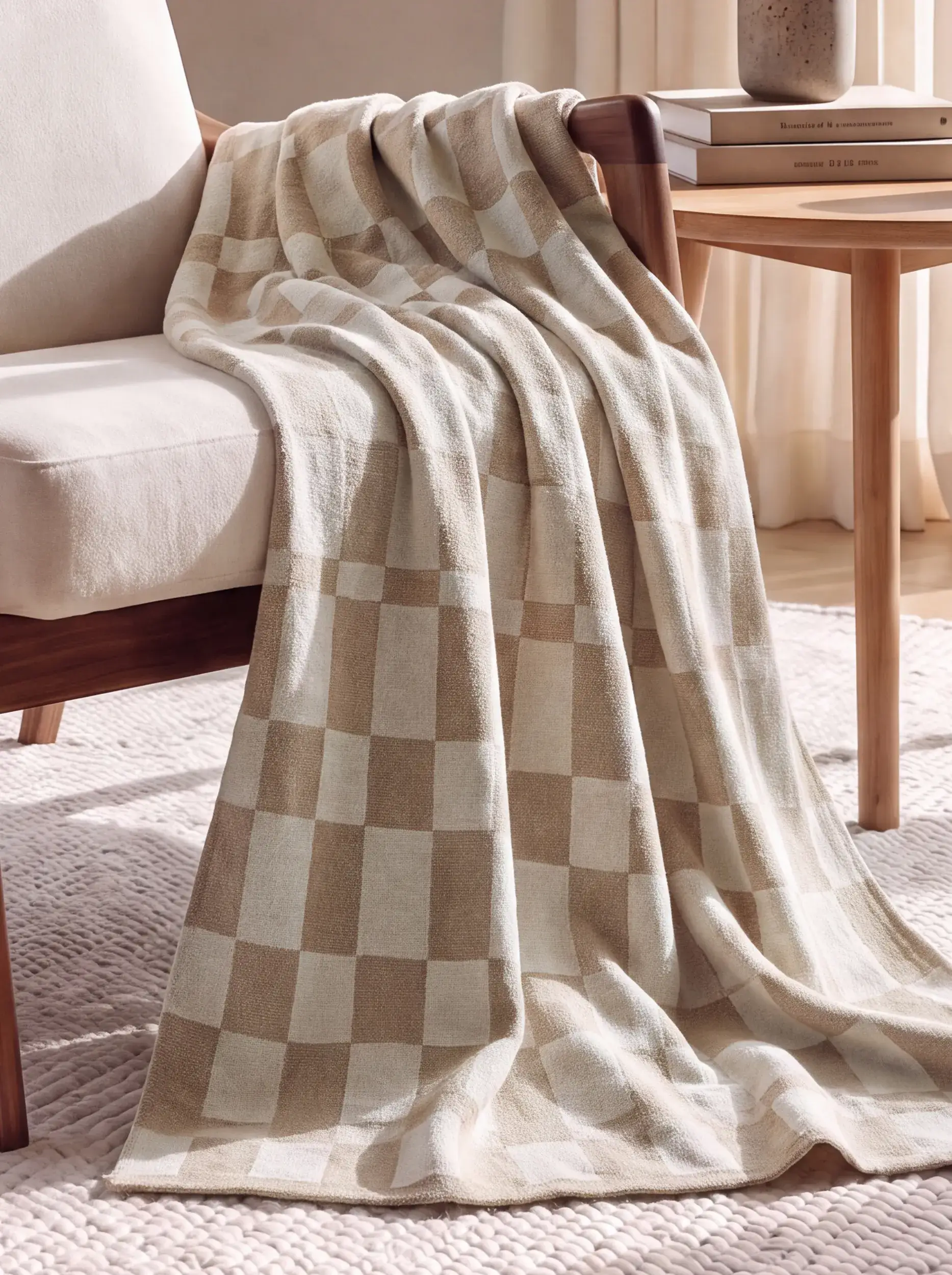 Katoenen deken Carli Beige van benuta Pure