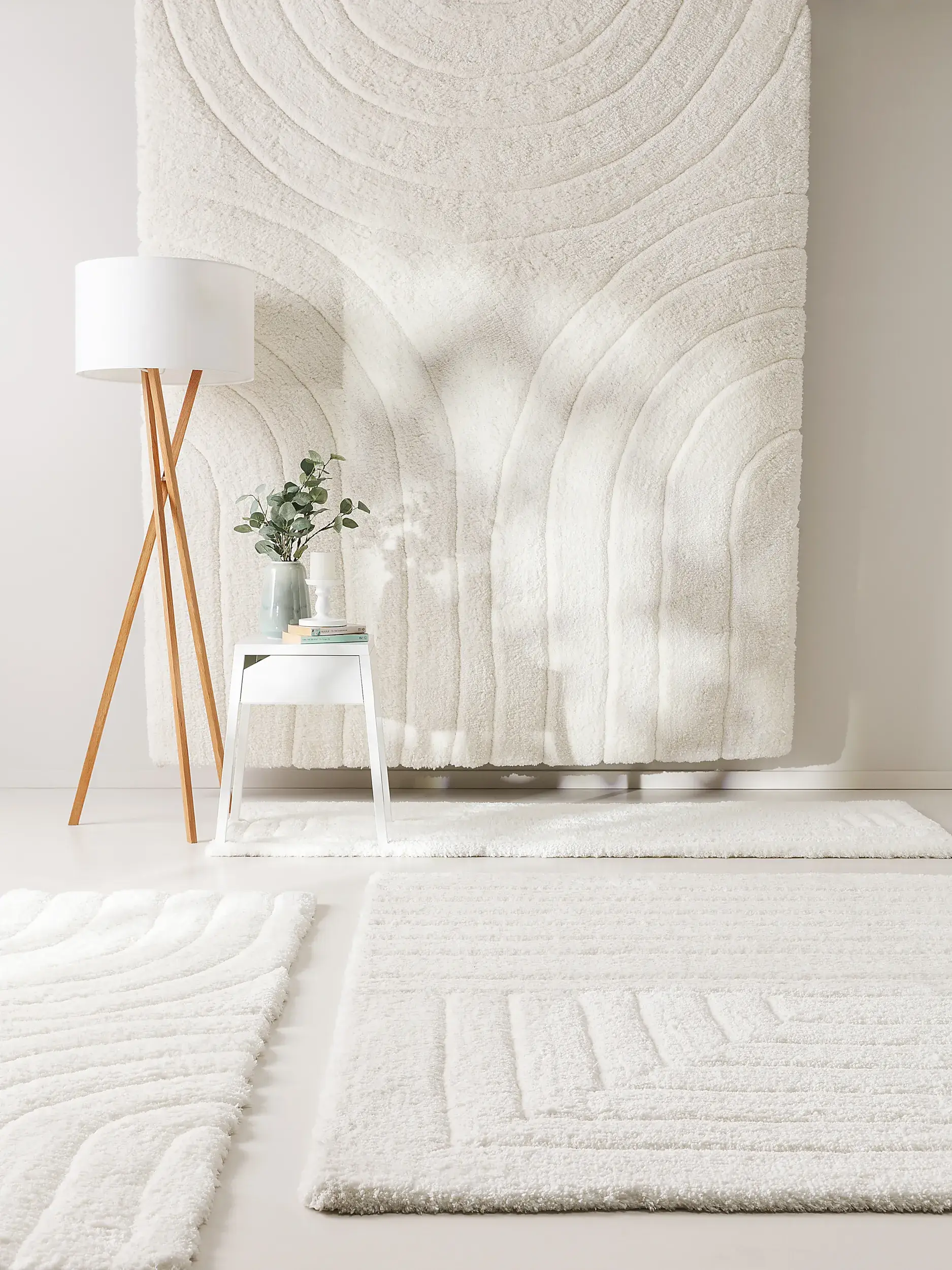 Teppich aus 100% Polyester in Beige mit 100% Polyester hohem Flor von benuta Nest