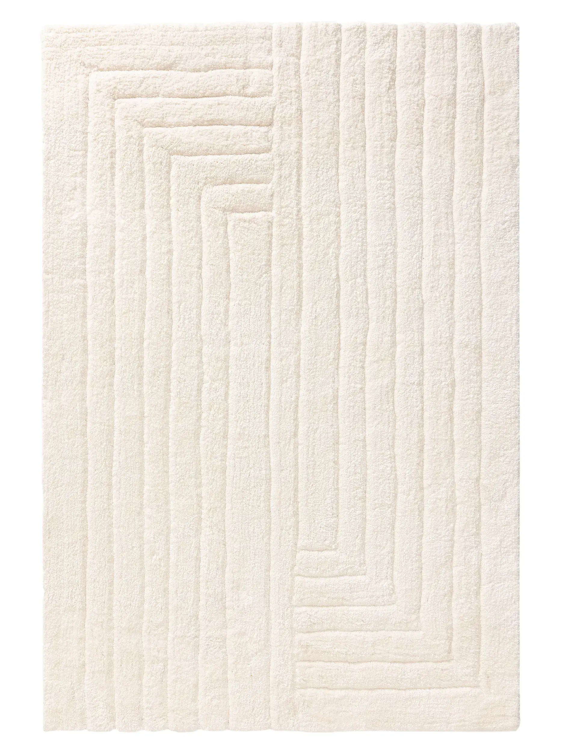 Teppich aus 100% Polyester in Beige mit 100% Polyester hohem Flor von benuta Nest