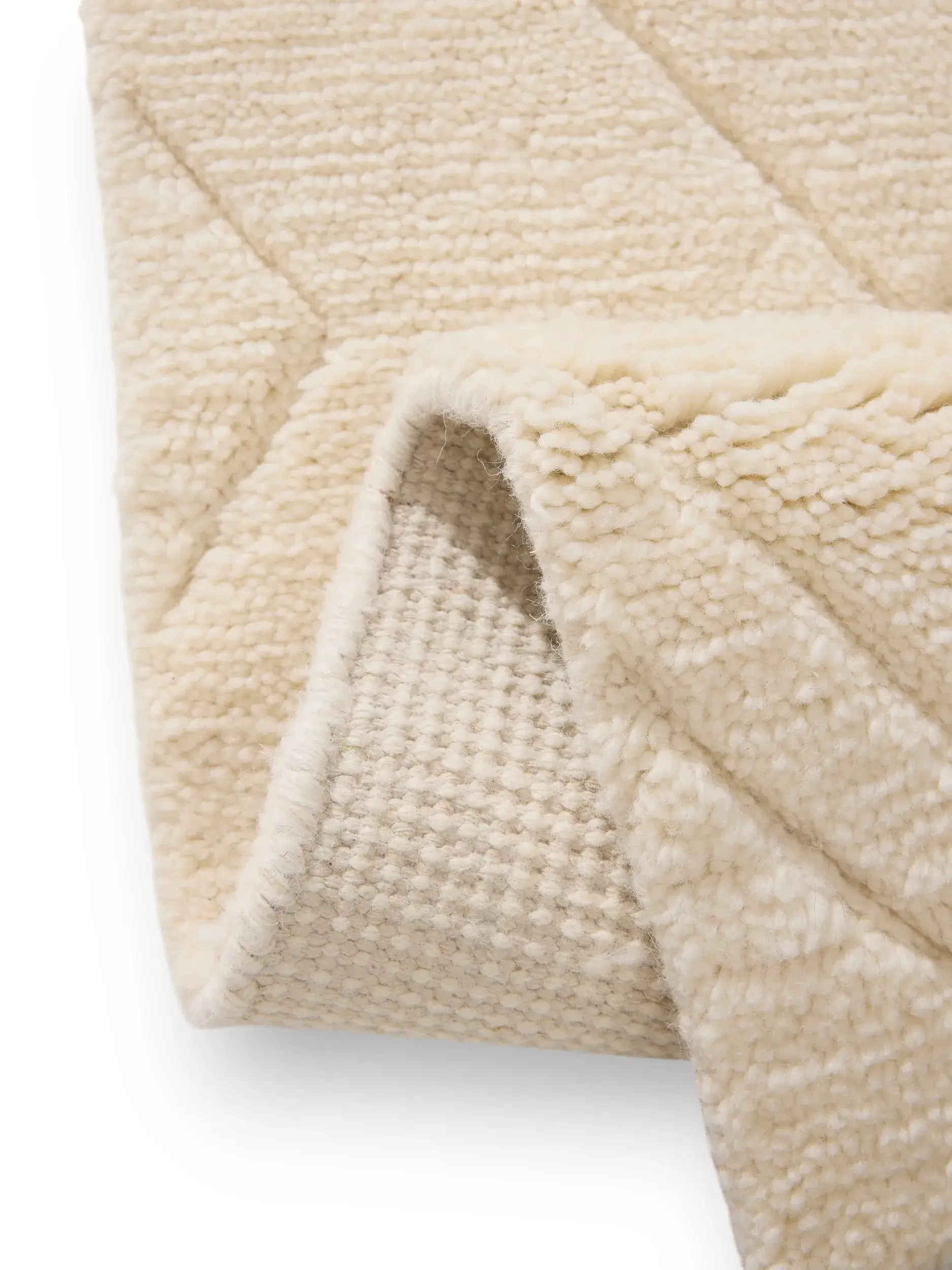Teppich aus 100% Uld in Beige mit 100% Uld hohem Flor von benuta Finest