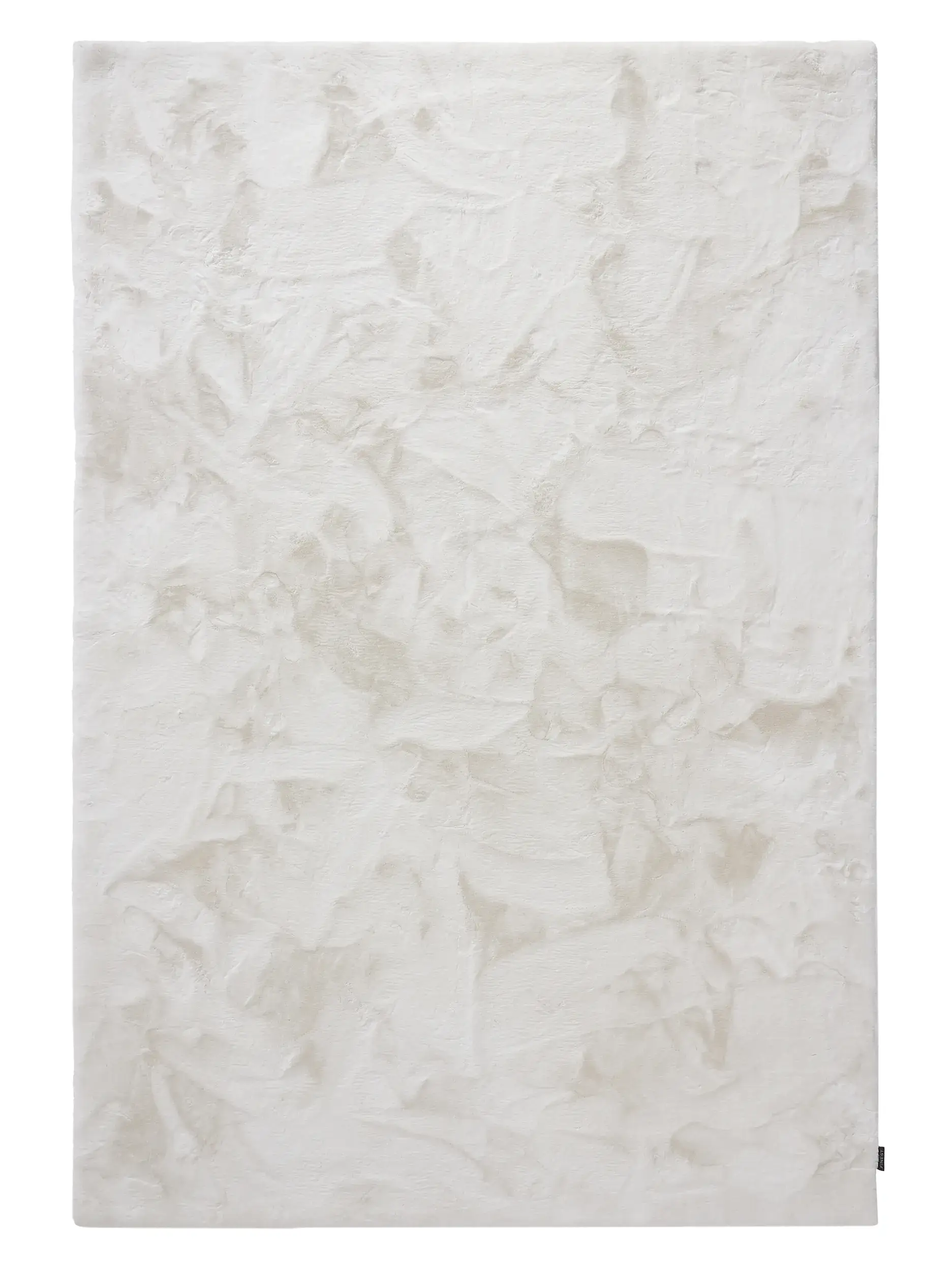 Rug made of 100% Polyester in White with a 100% Polyester high pile by benuta Finest