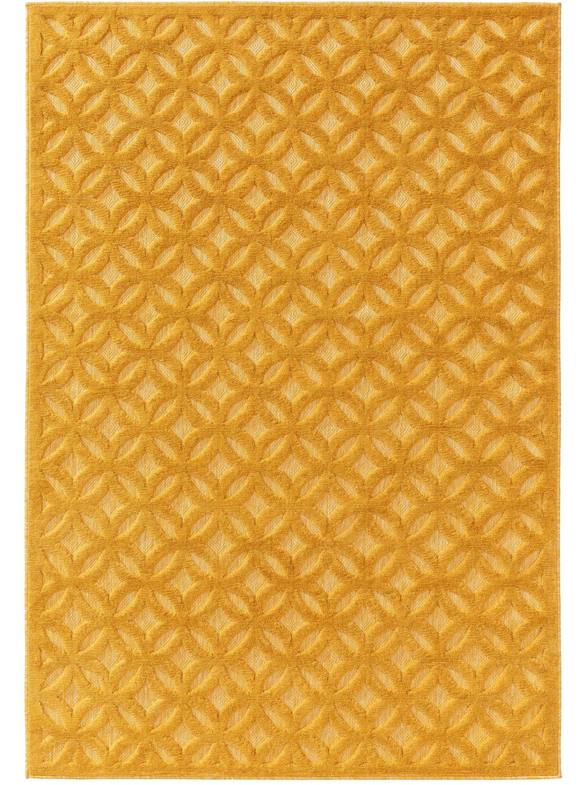 Teppich aus 100% Polypropylen in Gelb mit 100% Polypropylen hohem Flor von benuta Nest