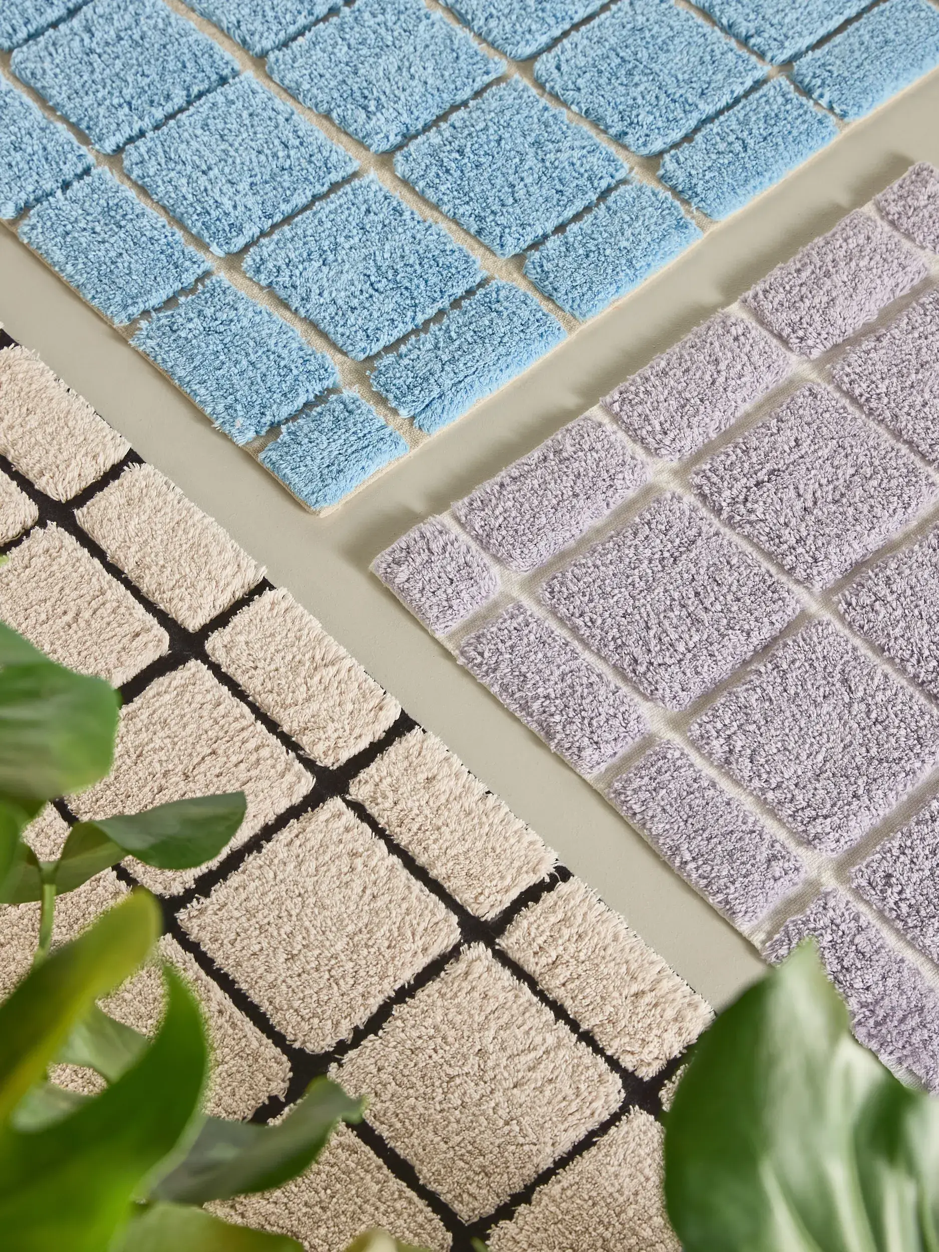 Badematte Noa Blau/Cream von benuta Pop