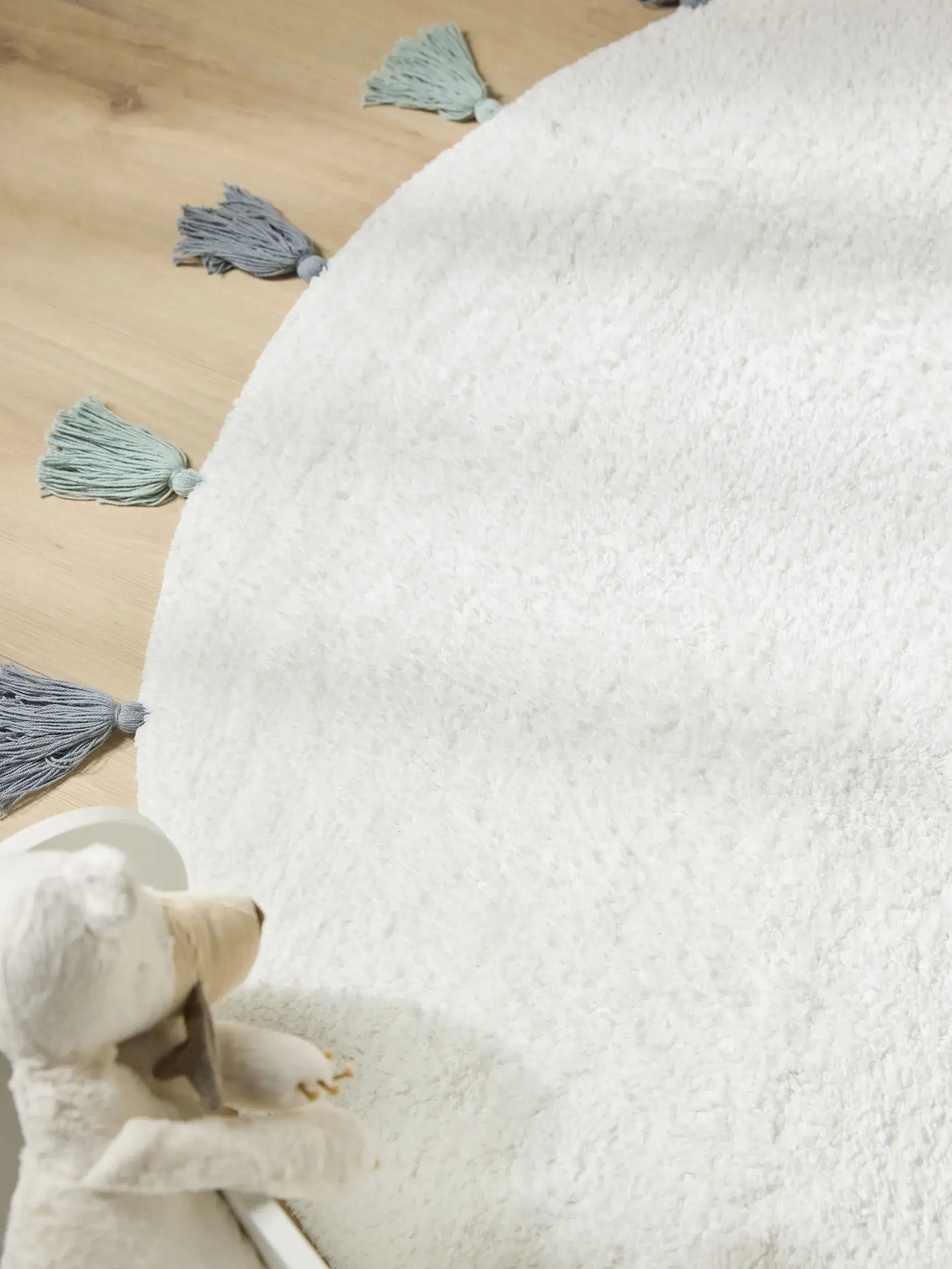 Tappeto di 100% Cotone in Bianco con pelo alto 100% Cotone da Lytte