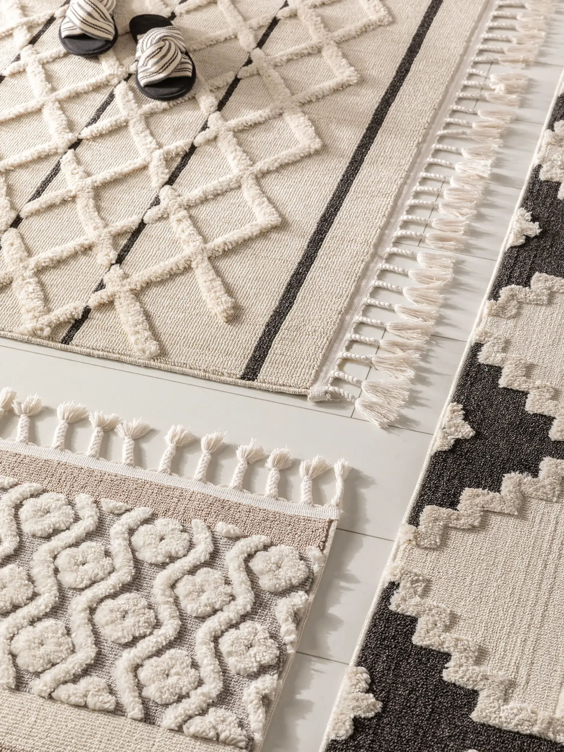 Tappeto di 100% Poliestere in Beige con pelo alto 100% Poliestere da benuta POP