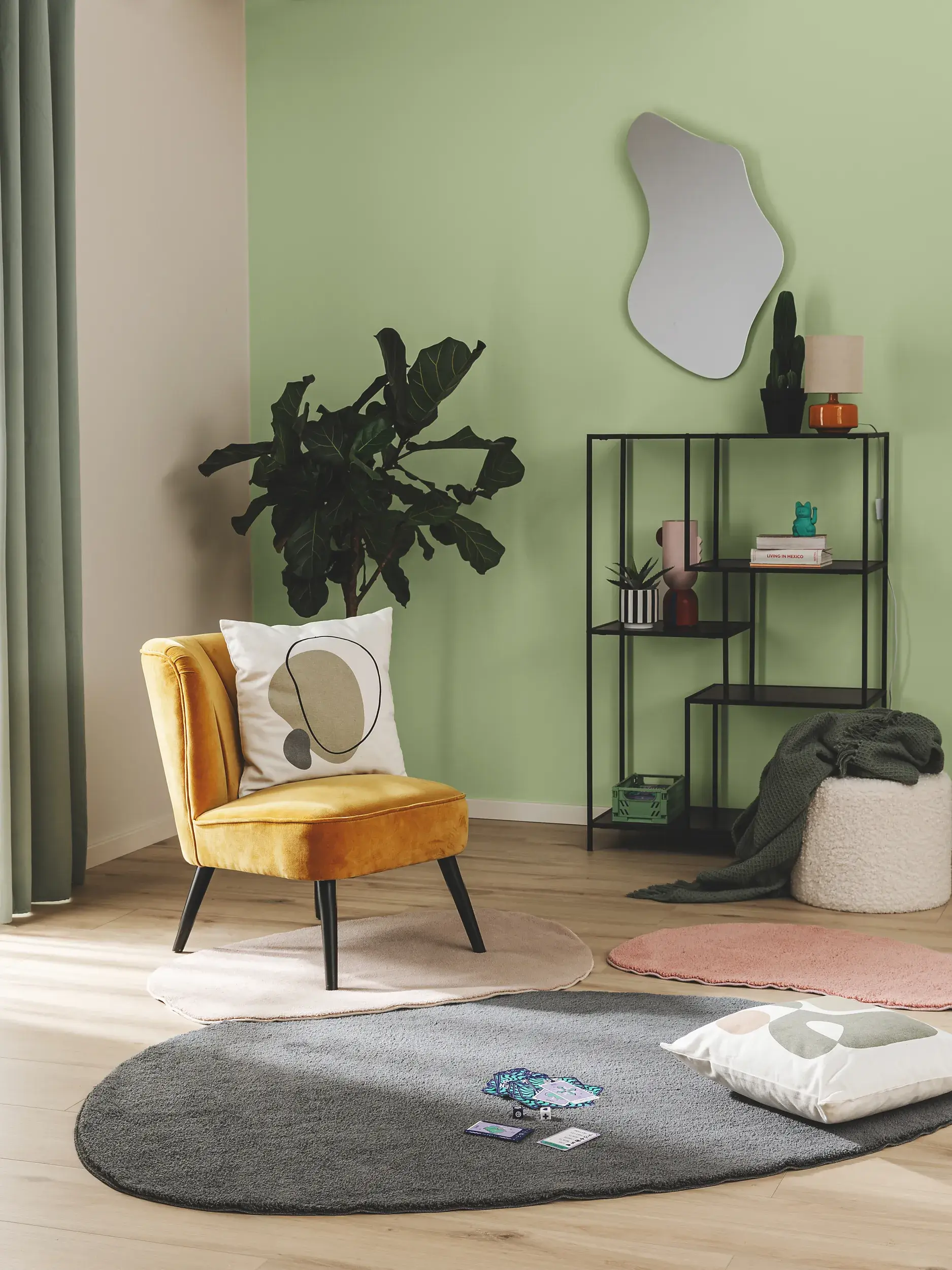 Rug made of 100% Polyester in Schwarz with a 100% Polyester high pile by benuta Pop