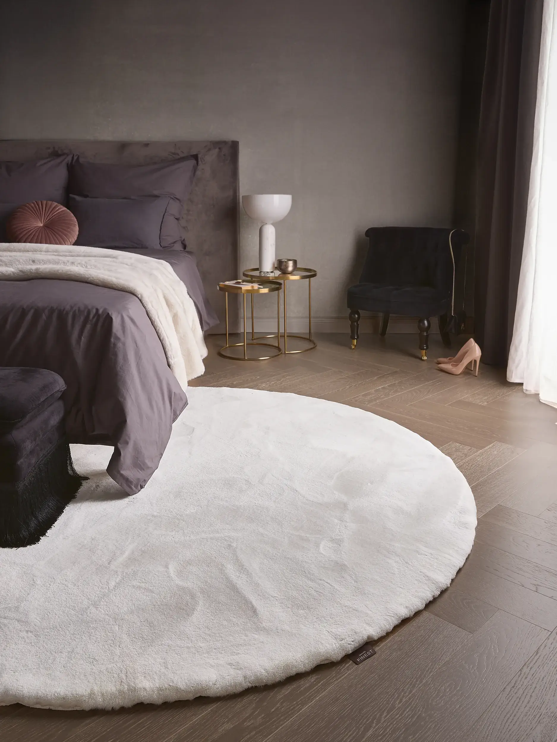 Tappeto Fine di 100% Poliestere in Bianco di benuta Finest