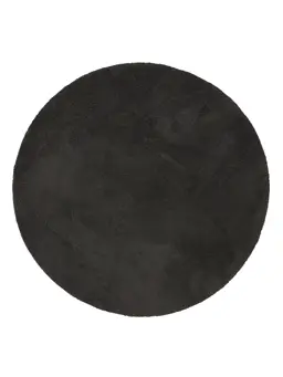Hochflorteppich rund Soda Schwarz