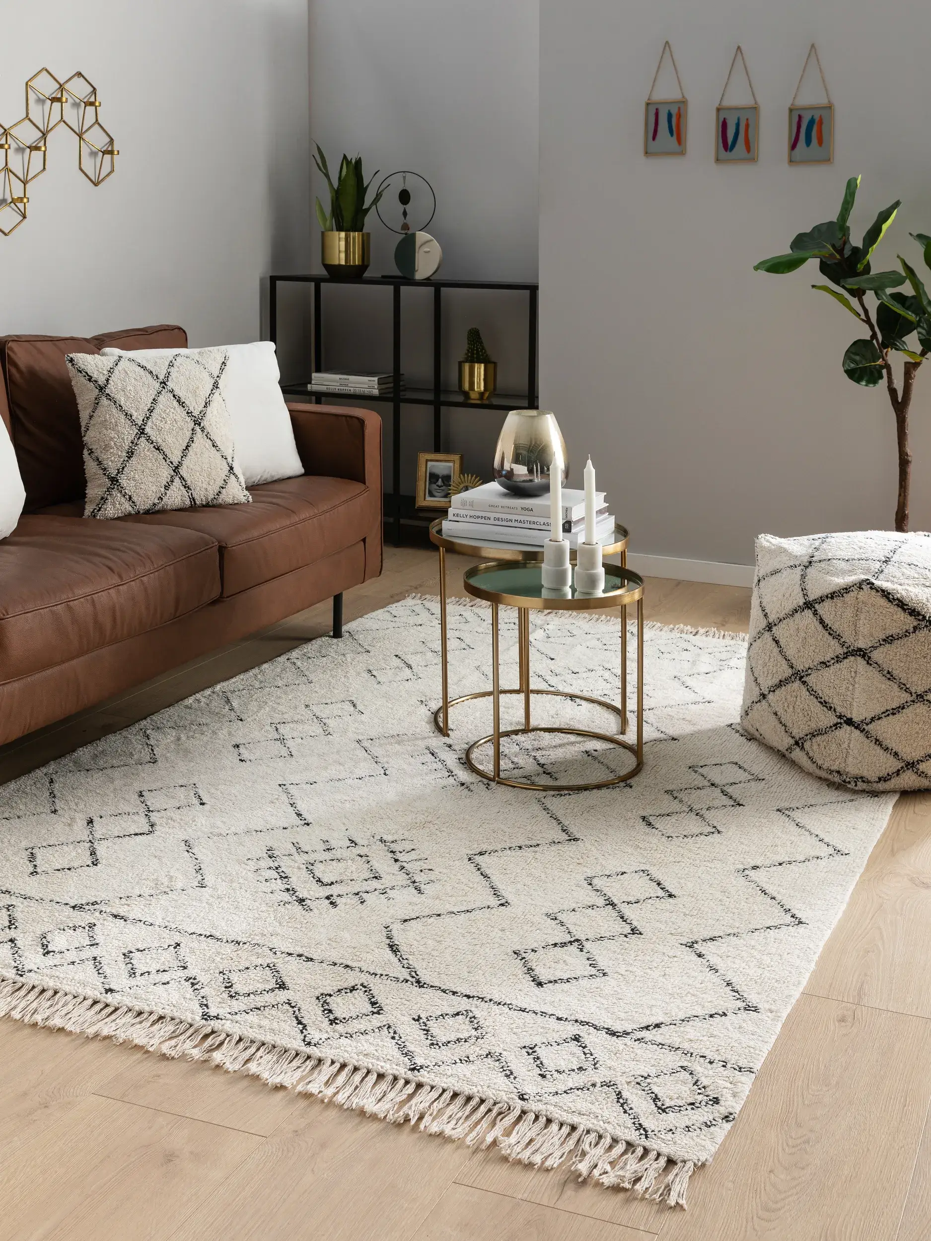 Teppich aus 100% Baumwolle in Beige mit 100% Baumwolle hohem Flor von benuta Nest