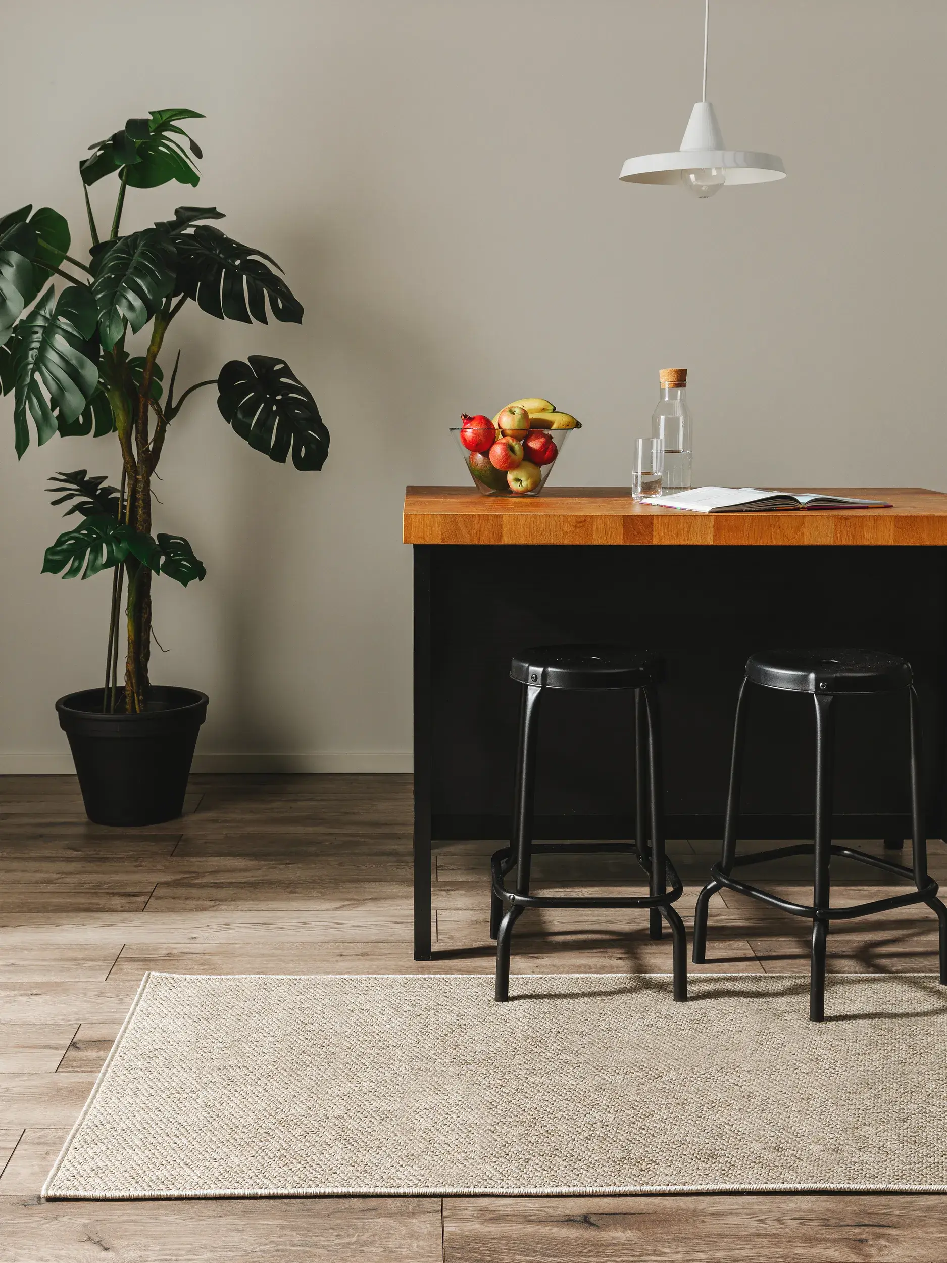 Rug made of 100% Polypropylen in Beige with a 100% Polypropylen high pile by benuta Basic