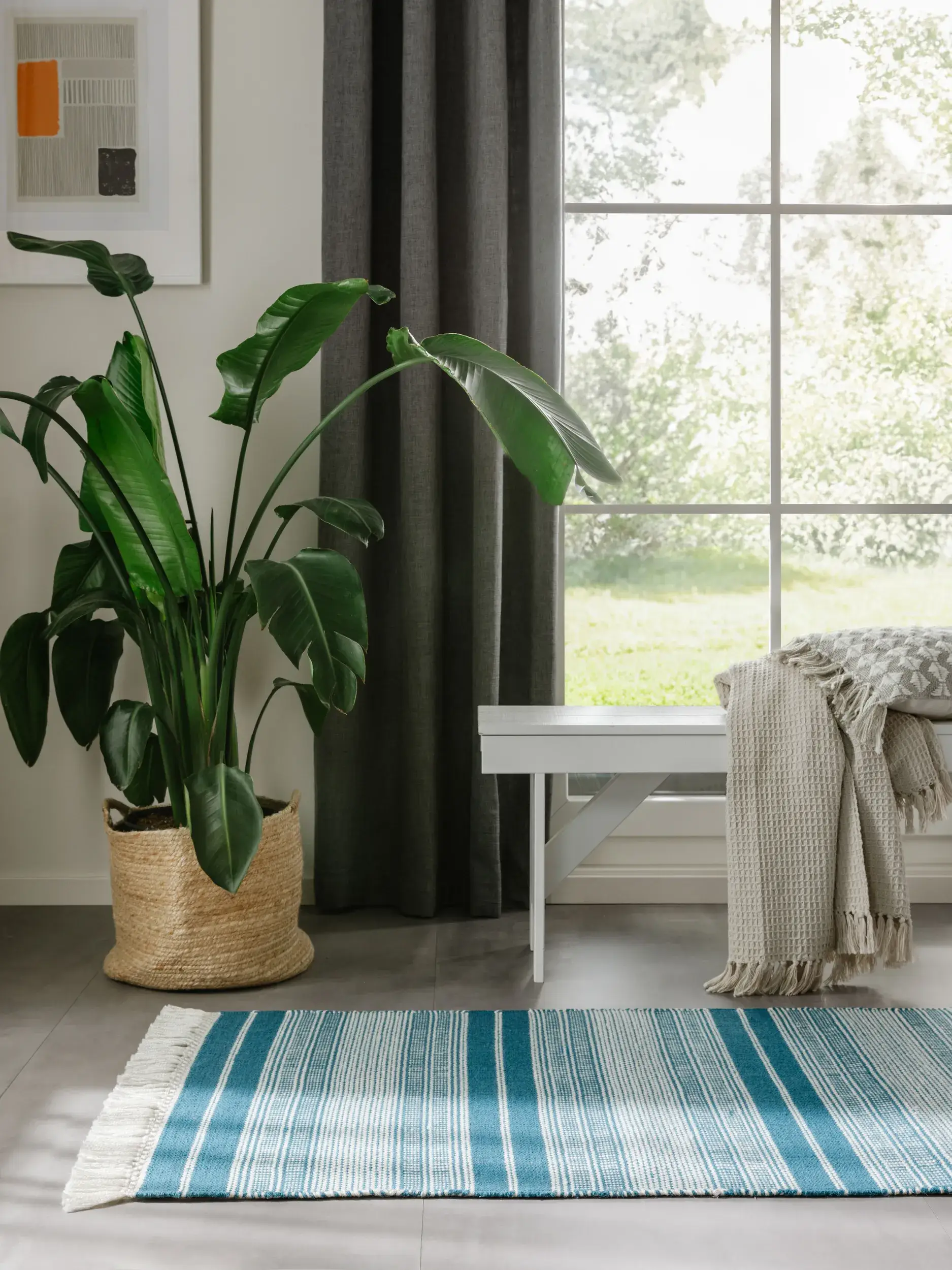 Matta av 100% Polyester (återvunnen PET) i Turkos med 100% Polyester (återvunnen PET) hög lugg från benuta nest