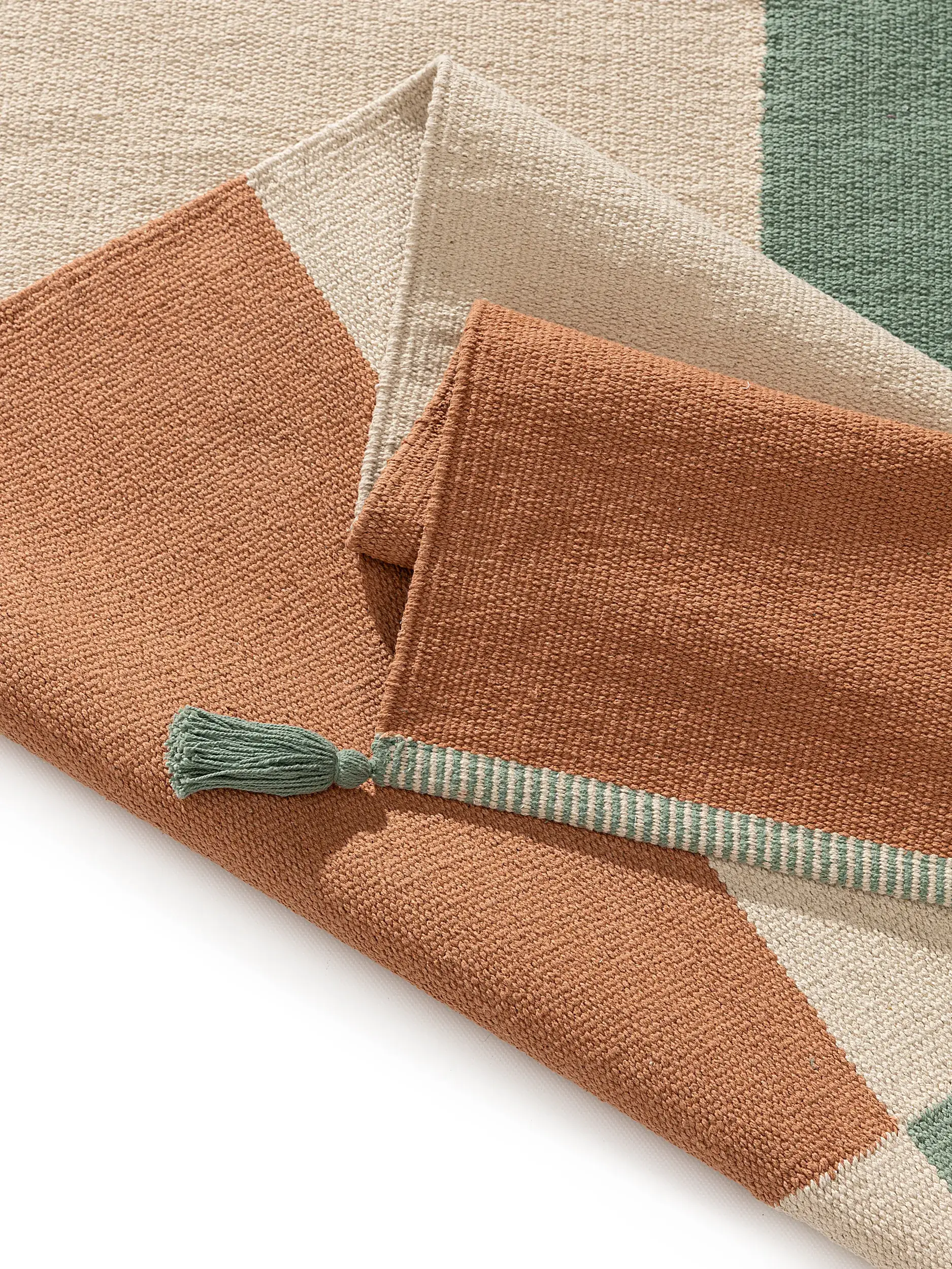 Teppich aus 100% Baumwolle in Multicolor mit 100% Baumwolle hohem Flor von Lytte