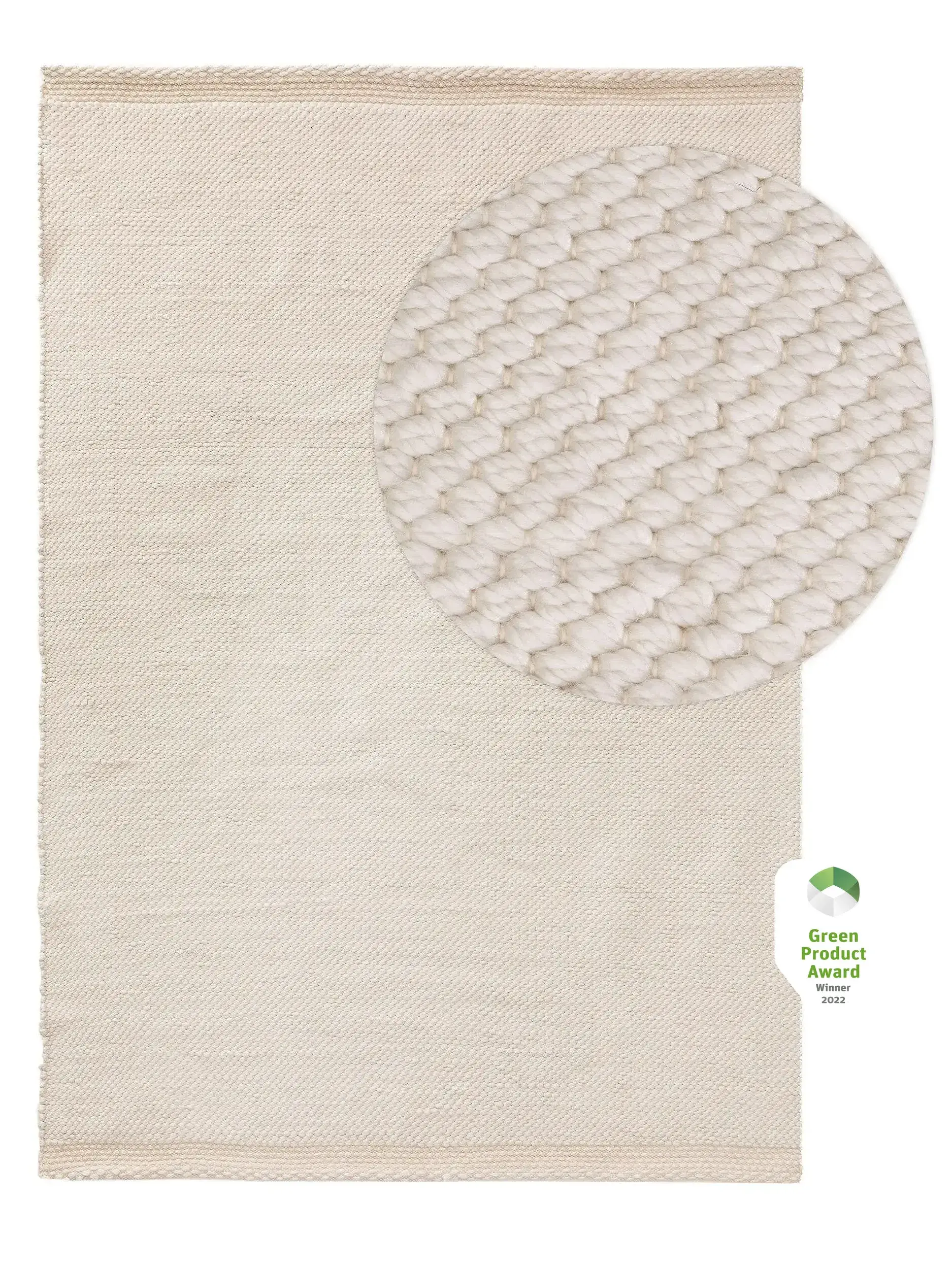 Tappeto realizzato con materiale riciclato Kiah Crema di 