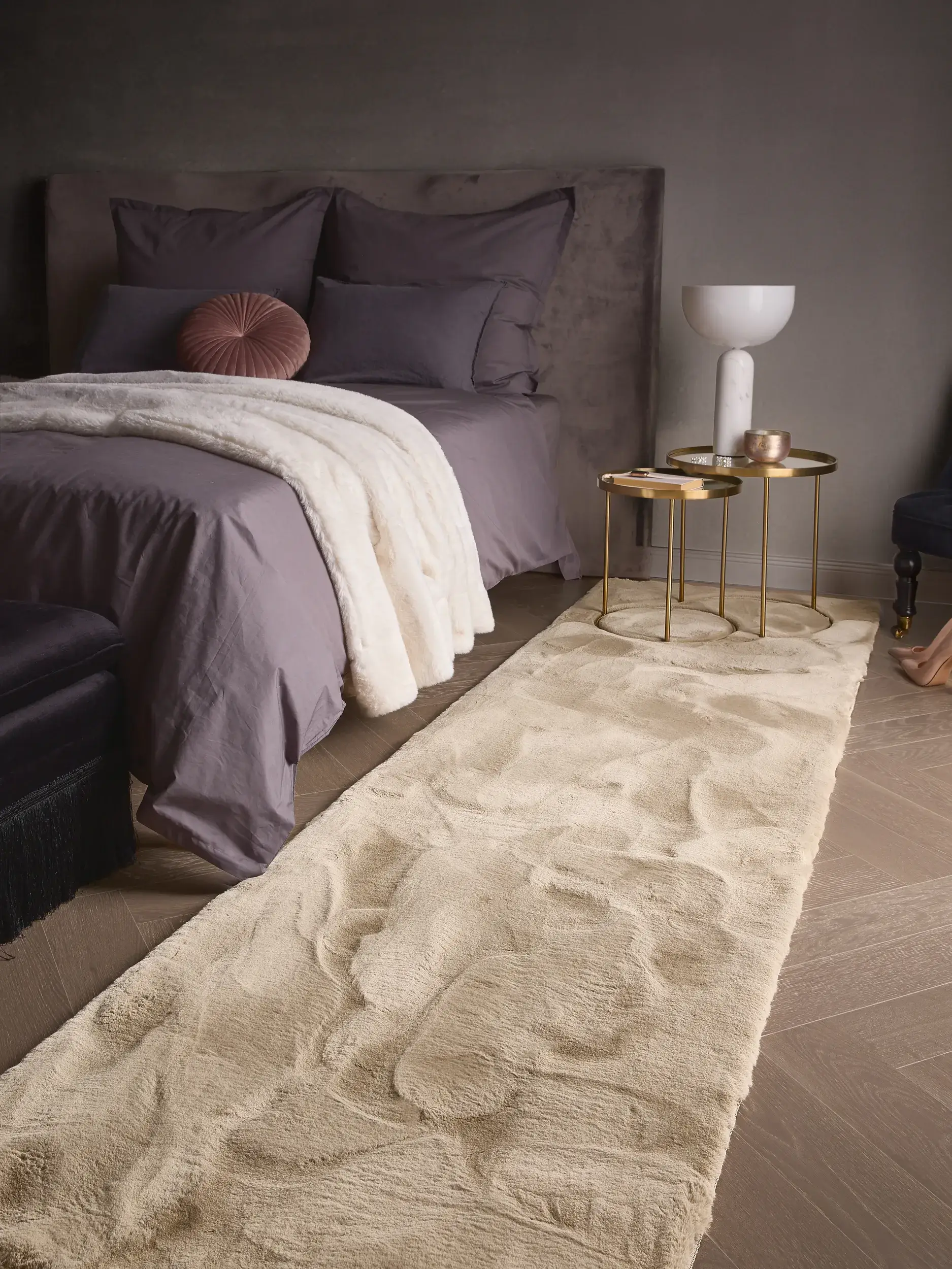 Matta Fine av 100% Polyester i Beige från benuta Finest