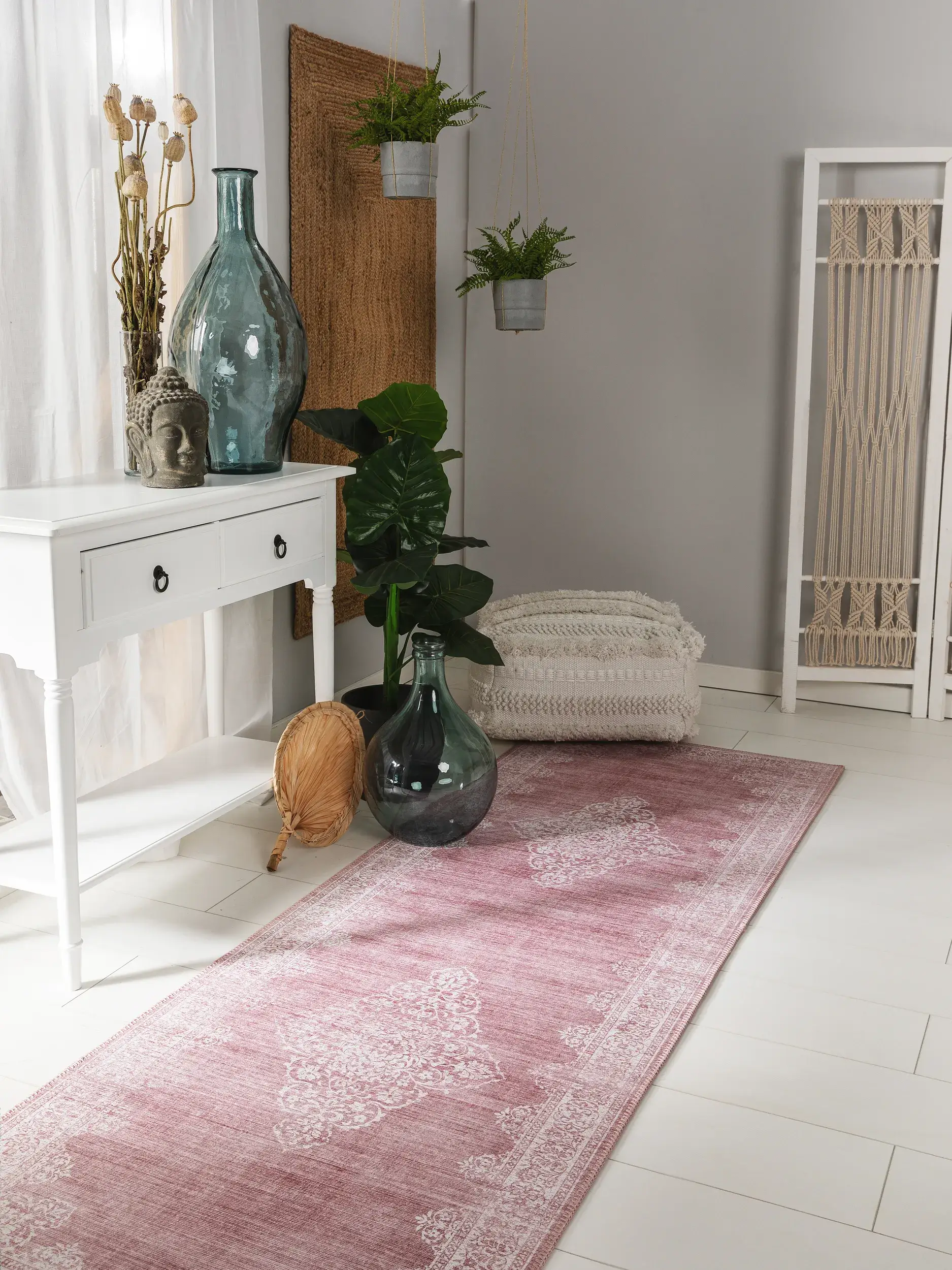 Teppich aus 100% Polyester in Rosa mit 100% Polyester hohem Flor von benuta Pop