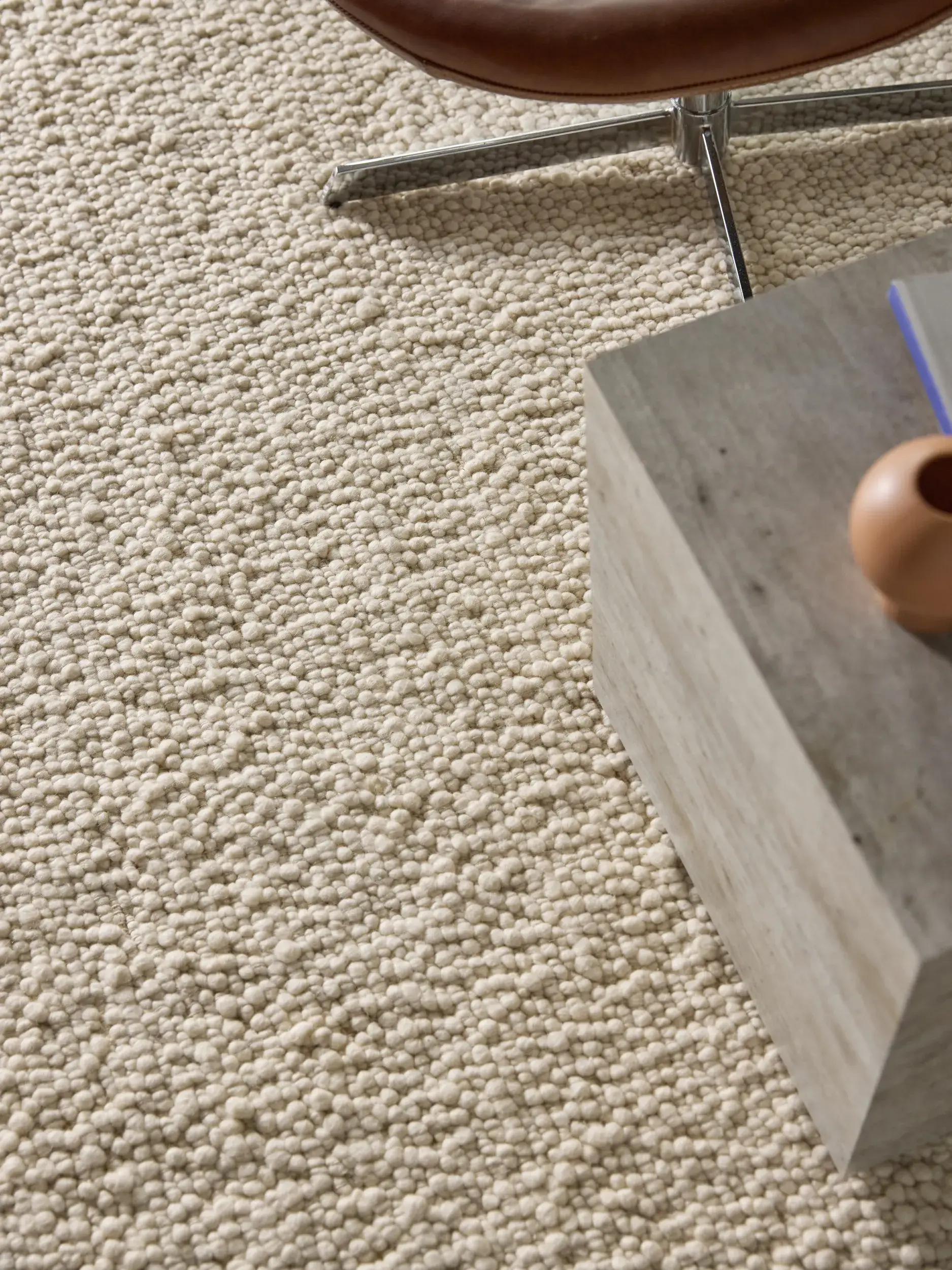 Matta Patch av 70% Ull, 15% Jute, 15% Bomull i Beige från benuta pure