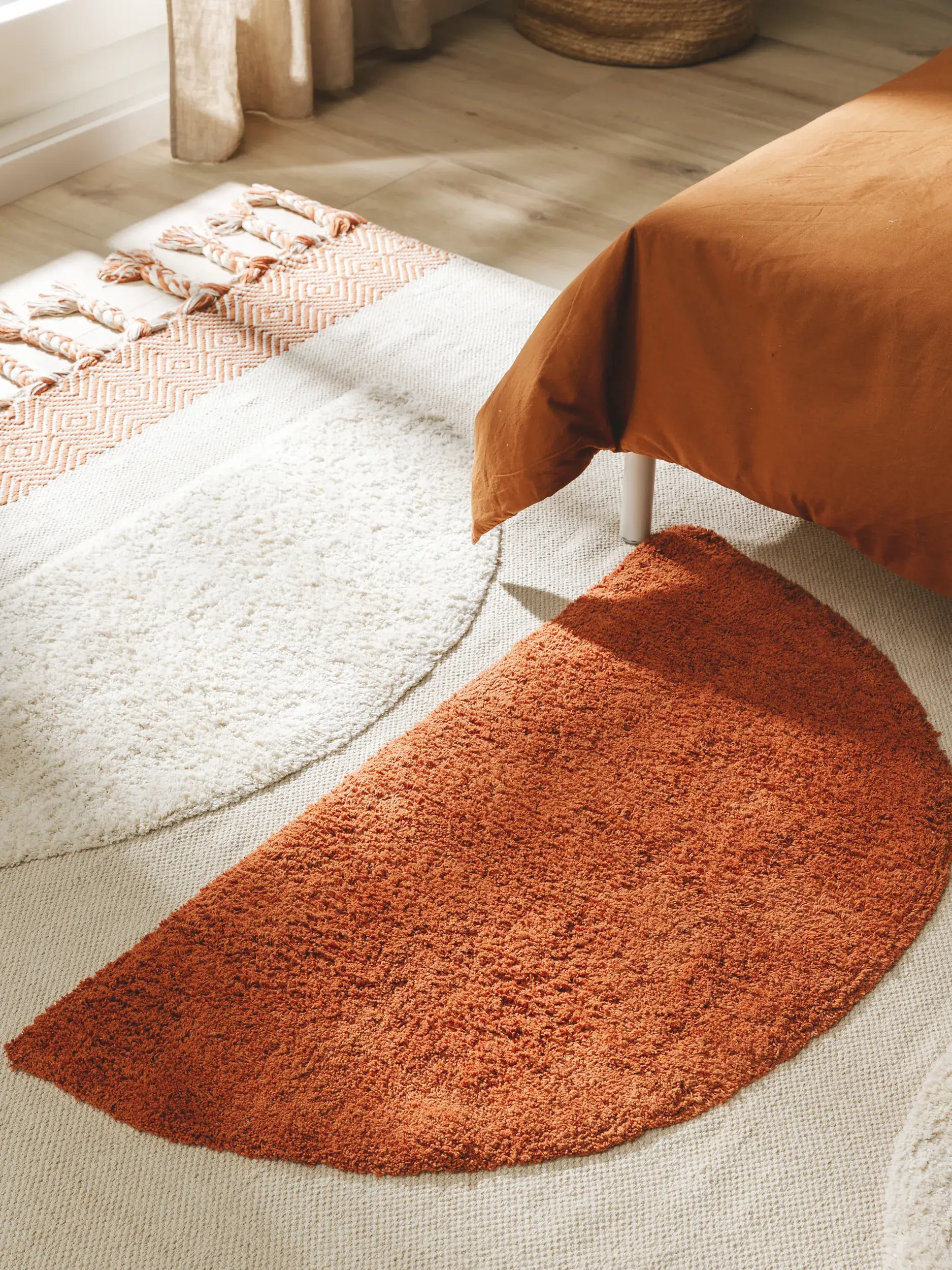 Teppich aus 100% Baumwolle in Orange mit 100% Baumwolle hohem Flor von benuta Pop